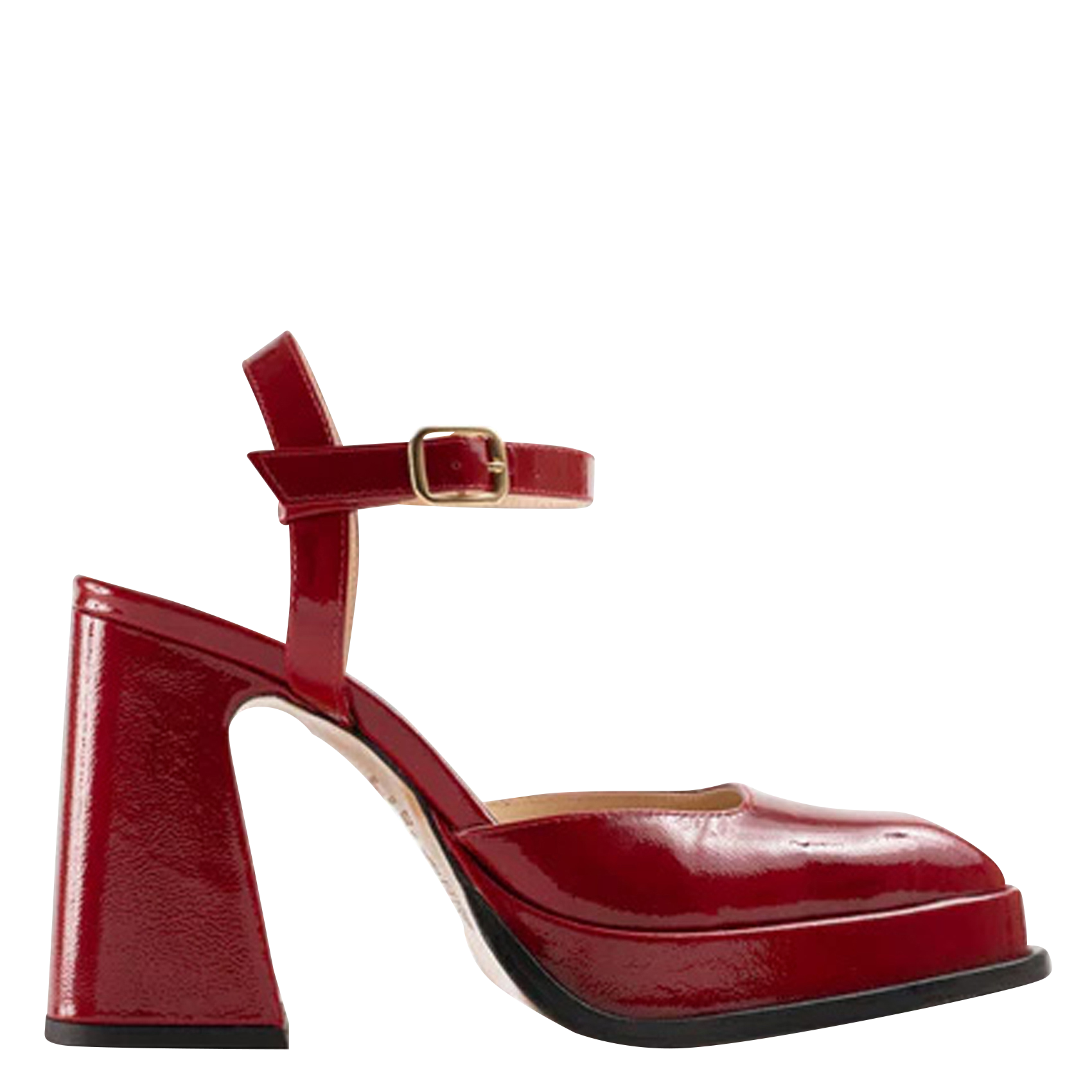 Escarpins à bout carré en cuir vernis SOULIER MARTINEZ Rouge