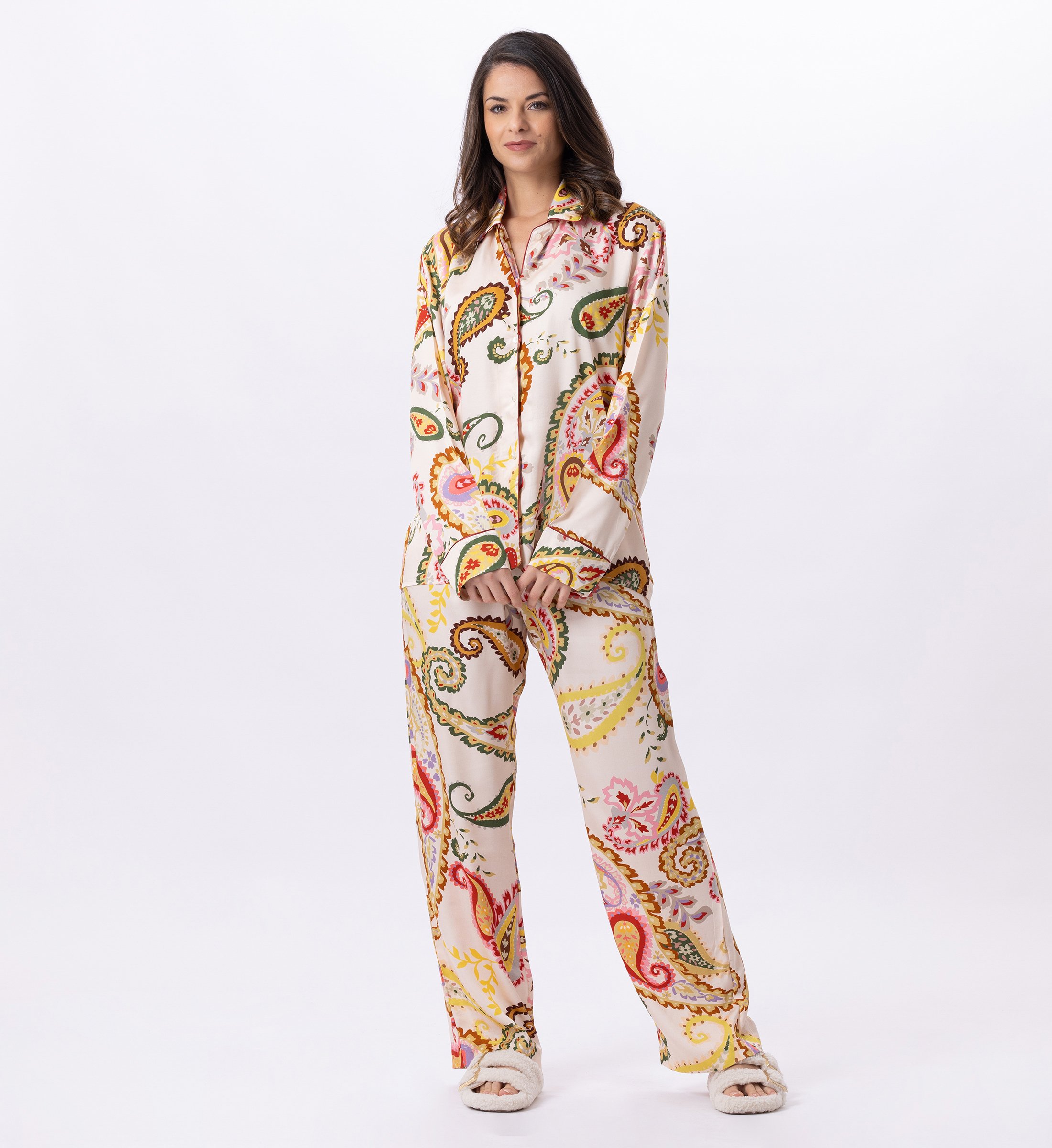 Buttoned viscose pyjama LE CHAT Multicolored