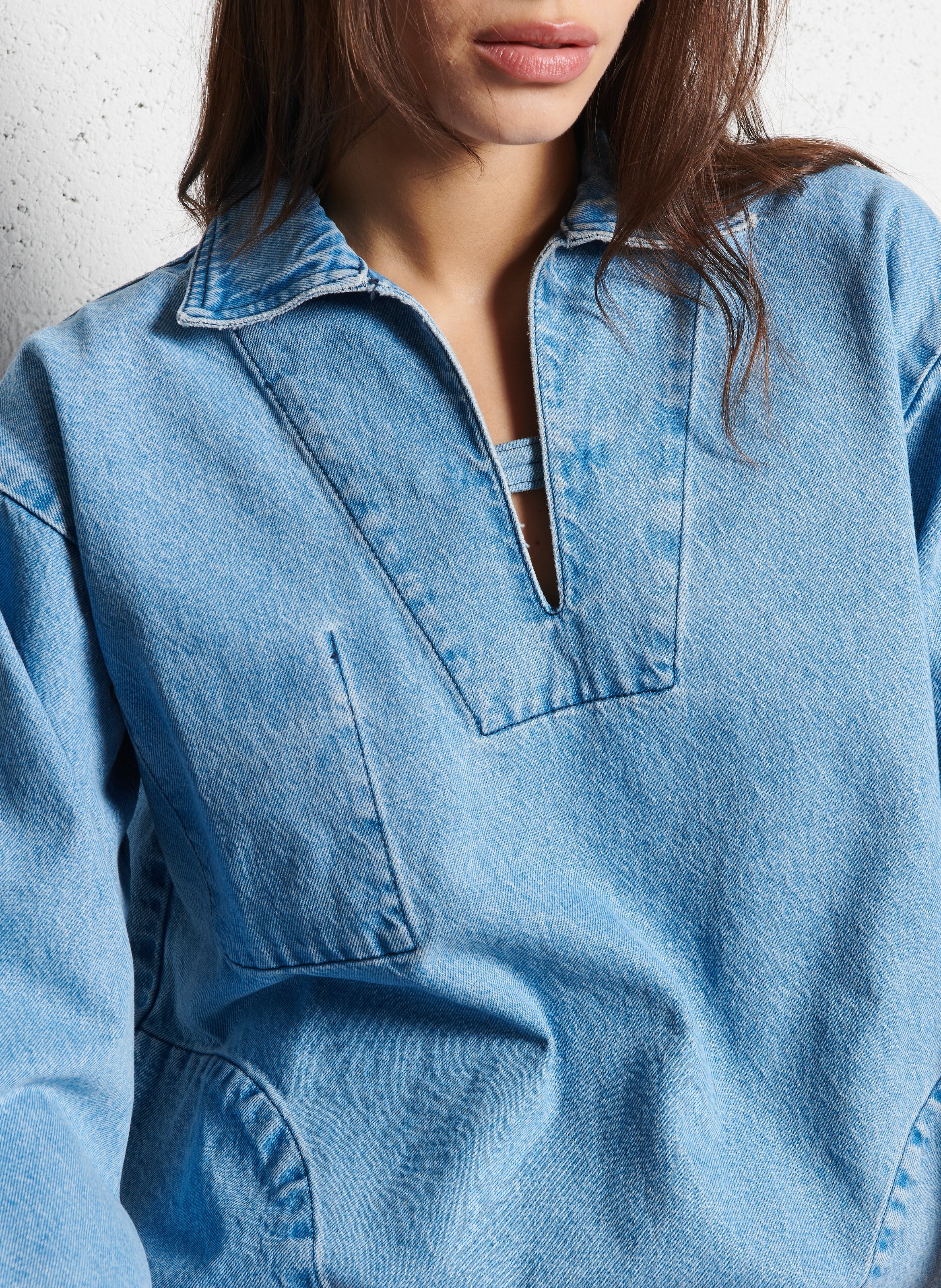 Oversized cotton blouse ACQUAVERDE Blue