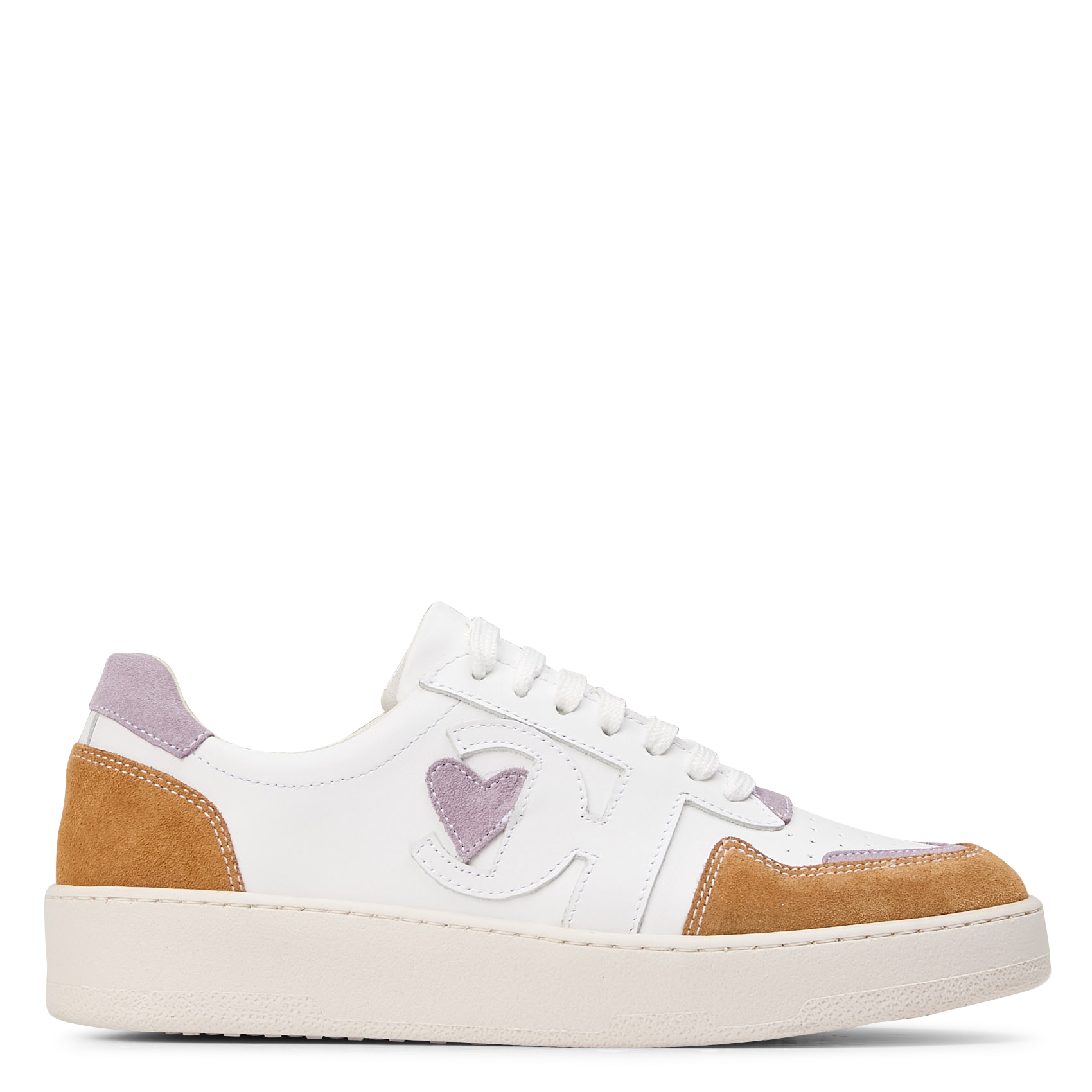 Baskets basses en cuir mélangé I CODE Violet