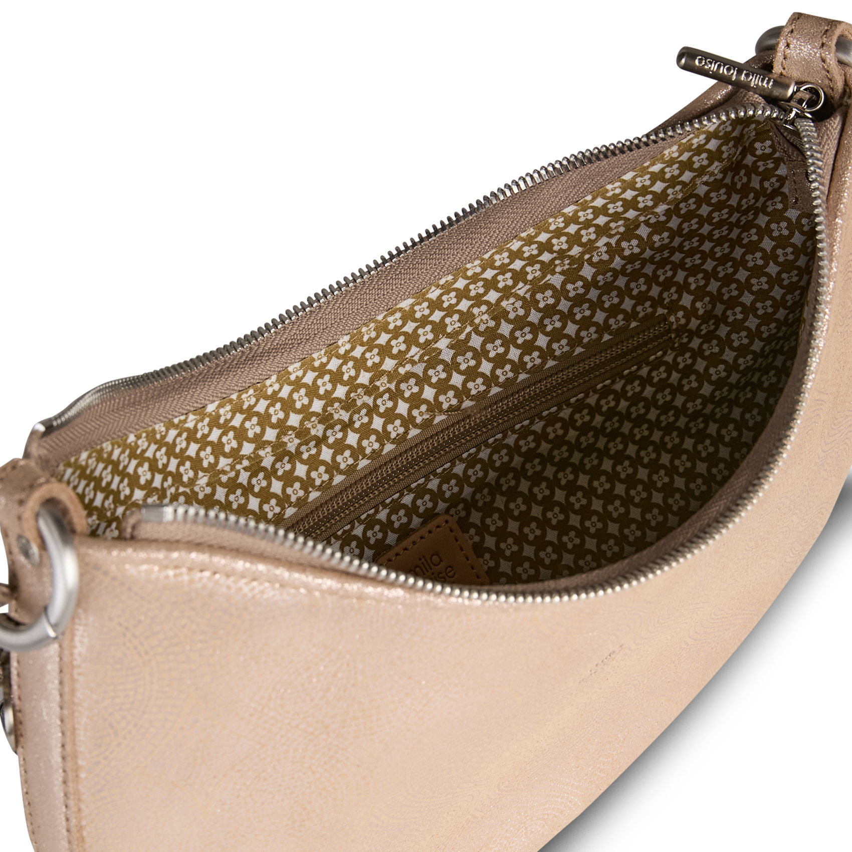 Effen, leren handtas MILA LOUISE Beige
