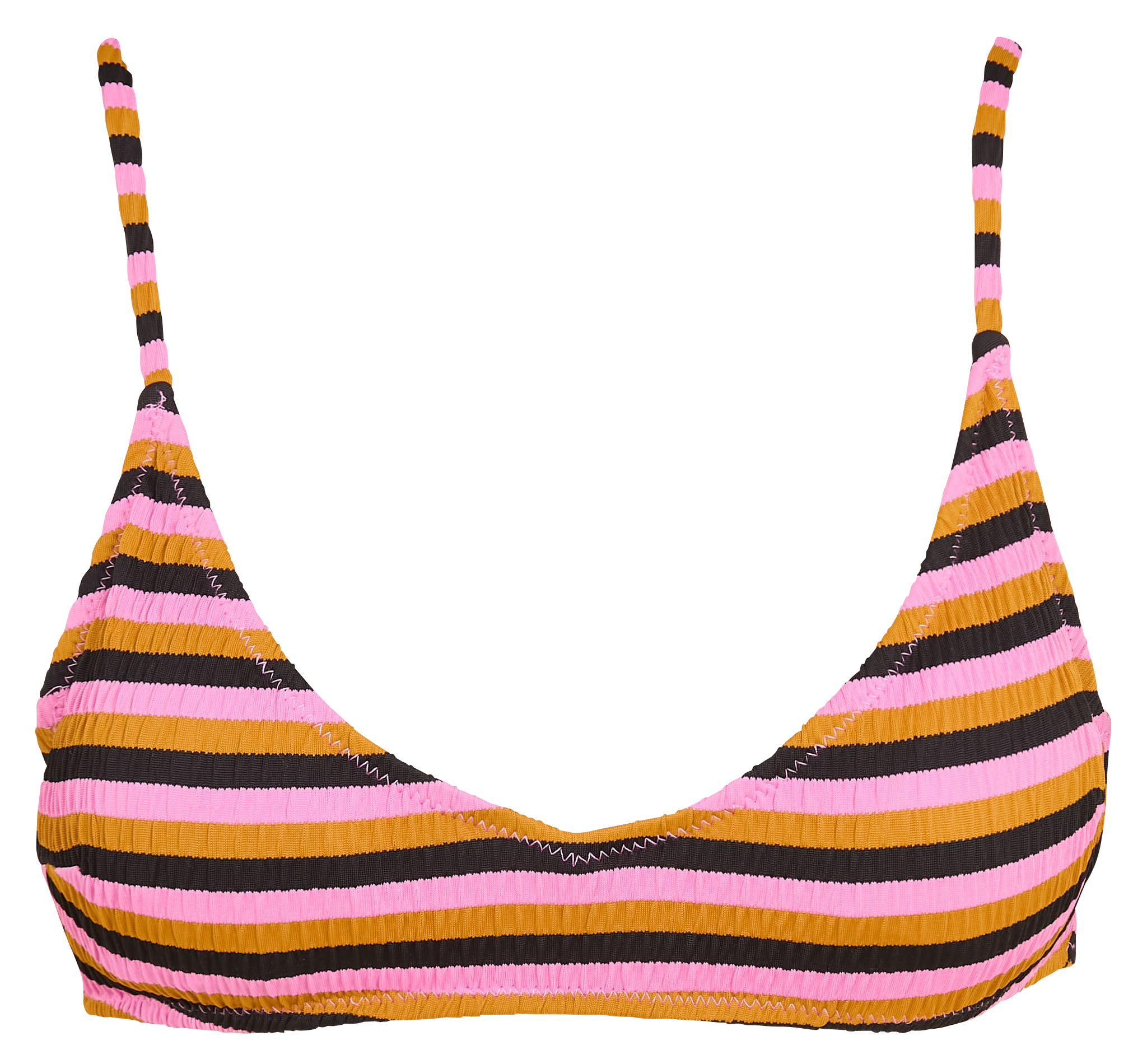 Haut de maillot de bain côtelé à rayures ROBIN COLLECTION Multicolore