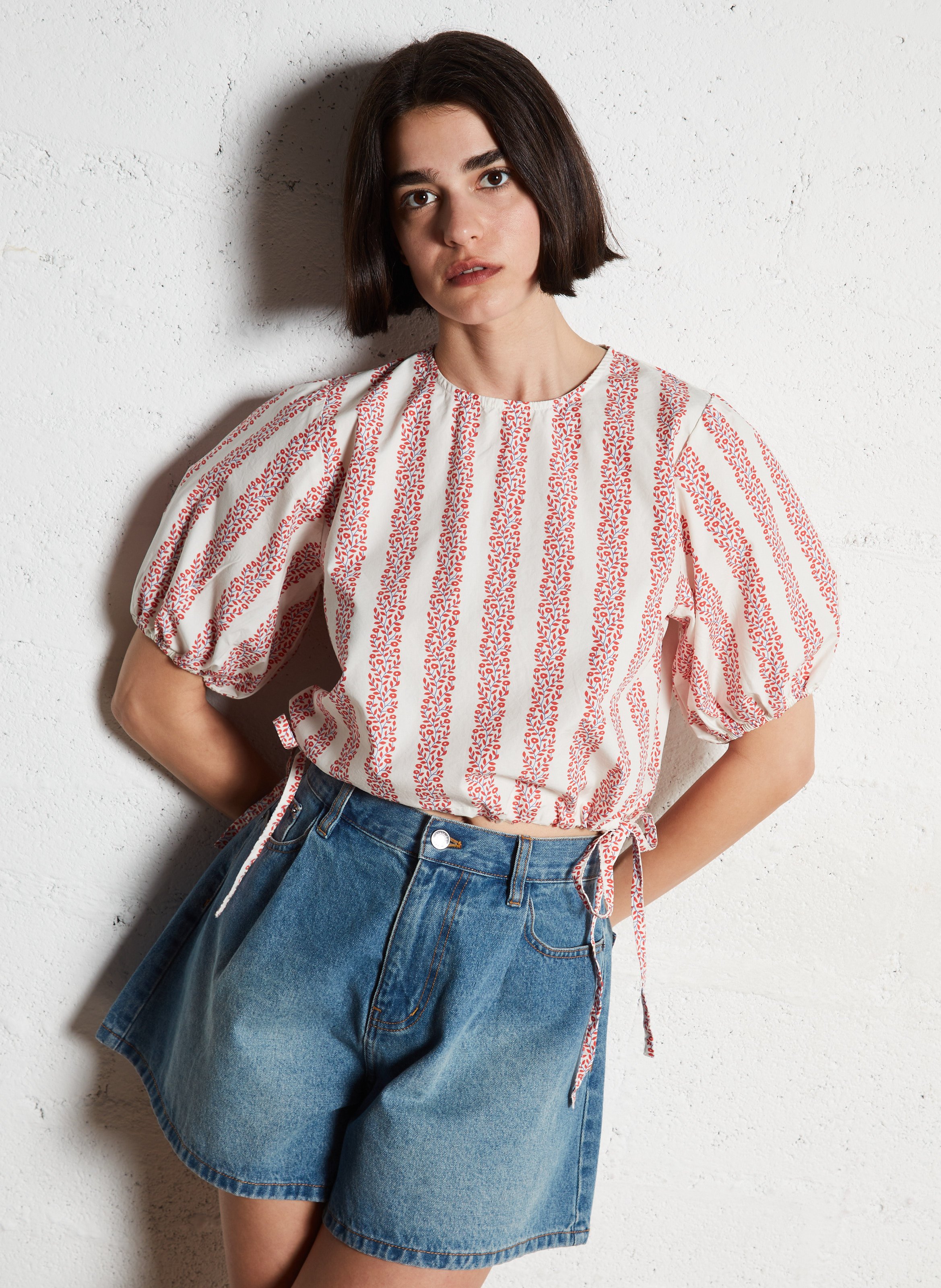 Aimee dotted Swiss top THE TINY BIG SISTER Red