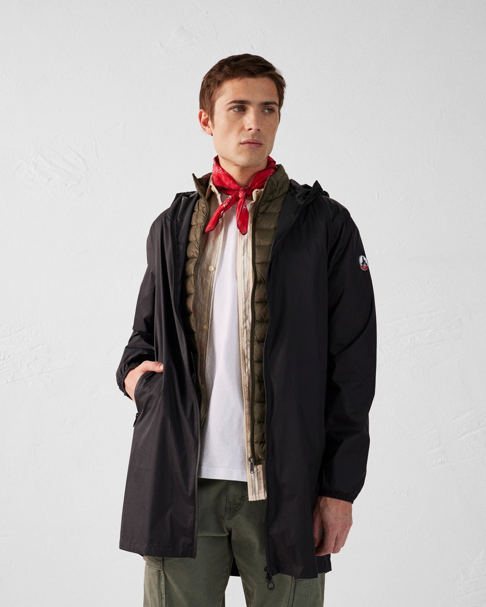 Long packable hooded raincoat Oban JOTT Black