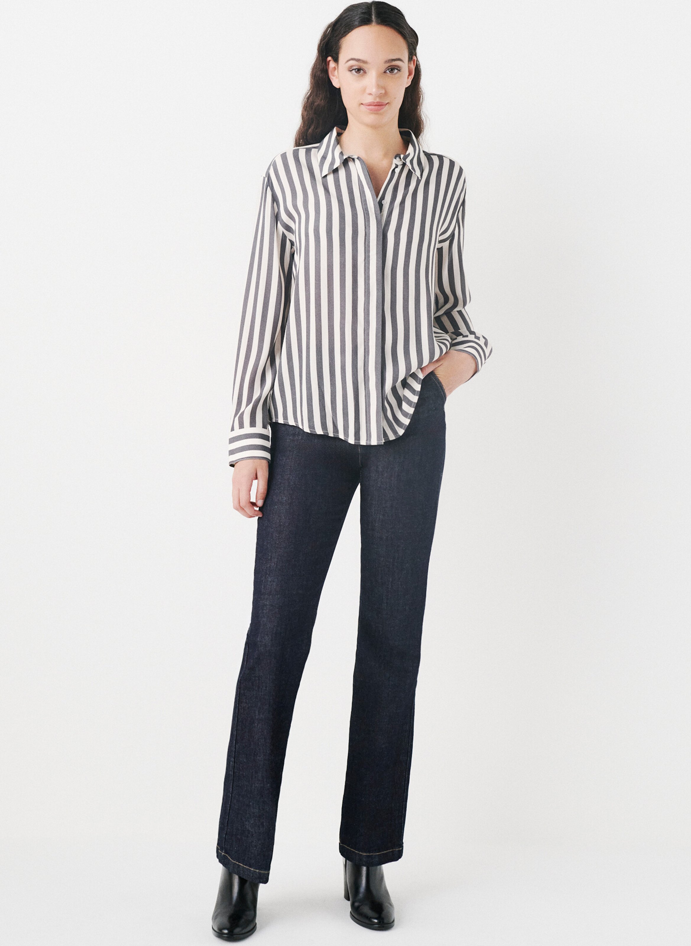 Chemise à rayures col classique CAROLL Gris