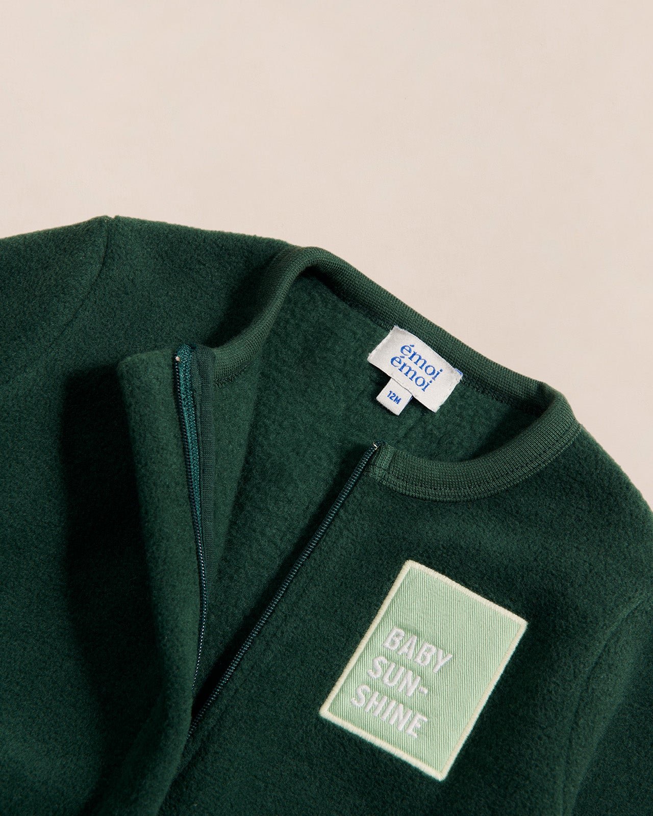 The baby sunshine jumpsuit in recycled fleece EMOI EMOI Green