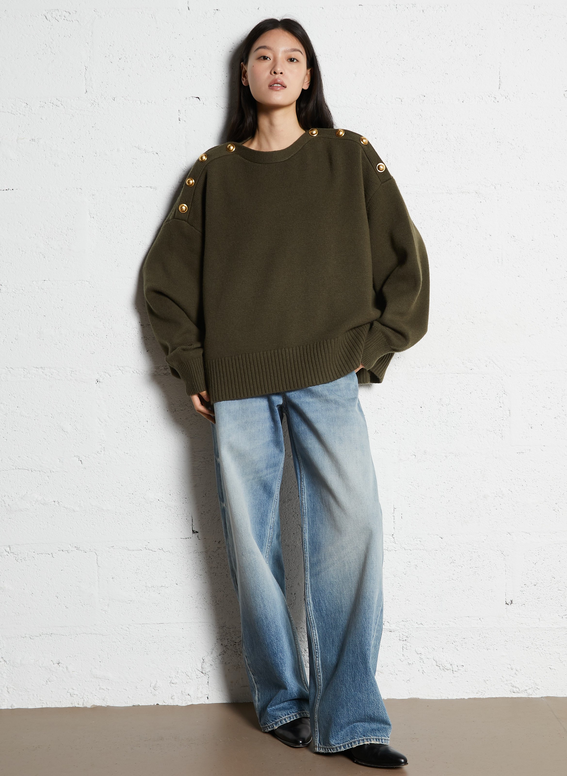 Oversize-Pullover aus Wolle LAURENCE BRAS Grun