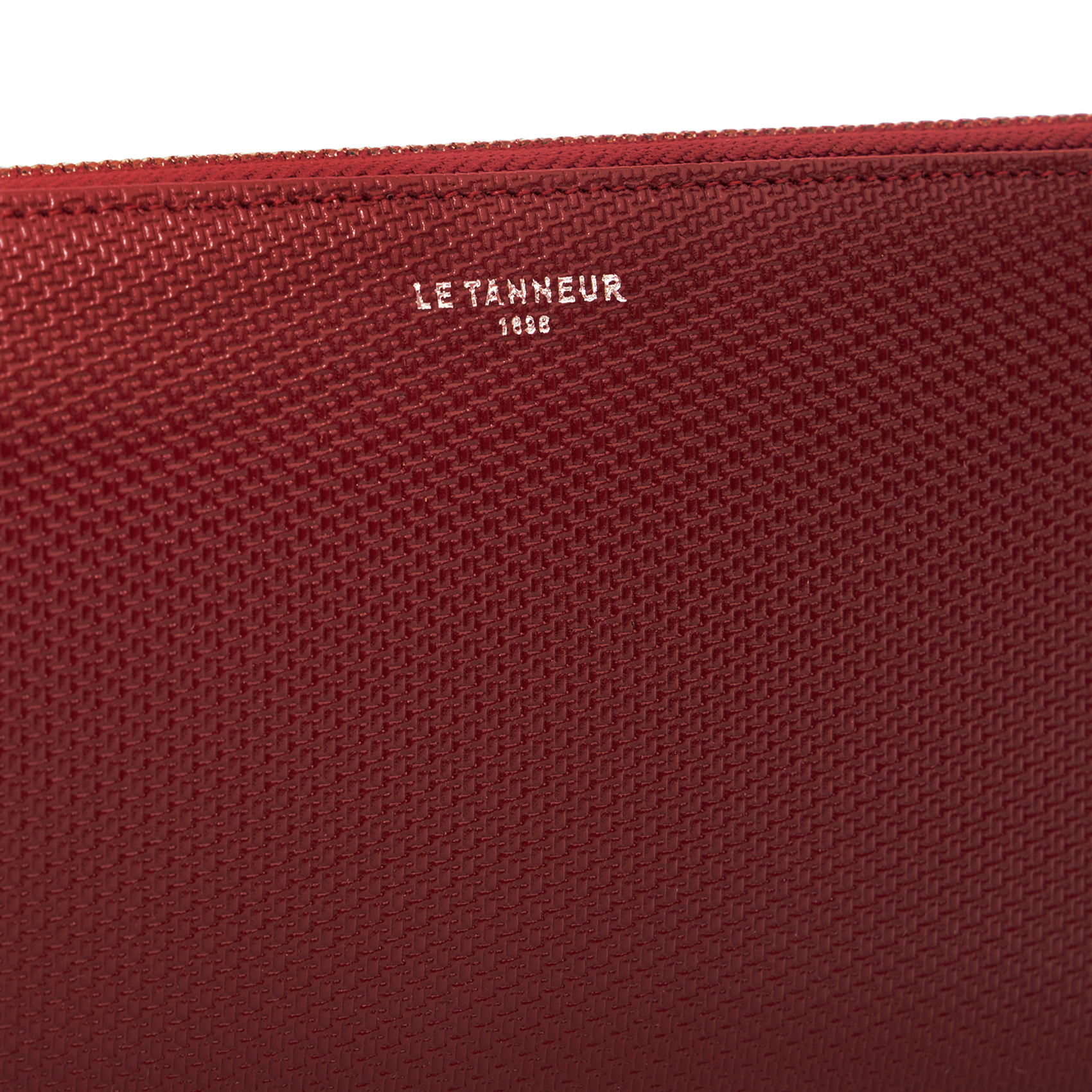Portefeuilles zippé en cuir LE TANNEUR Rouge
