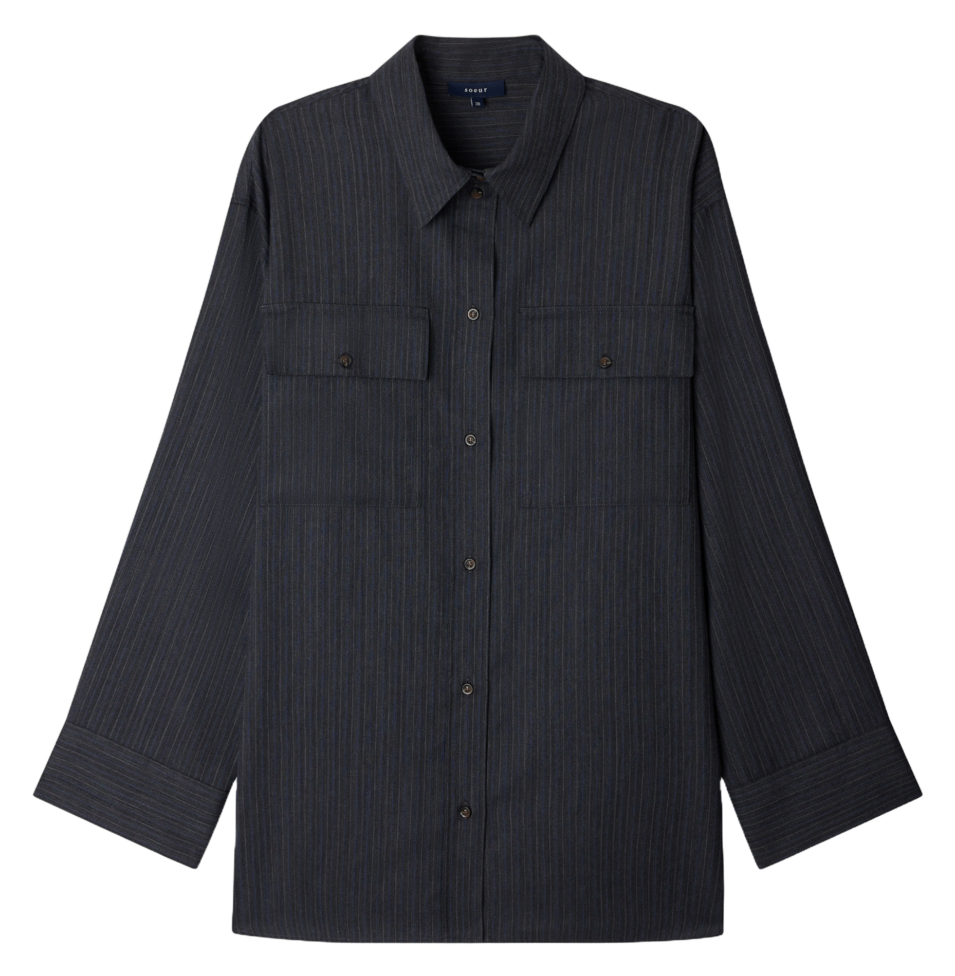 Gestreiftes Hemd aus Wolle und Baumwollmischung SOEUR Mehrfarbig