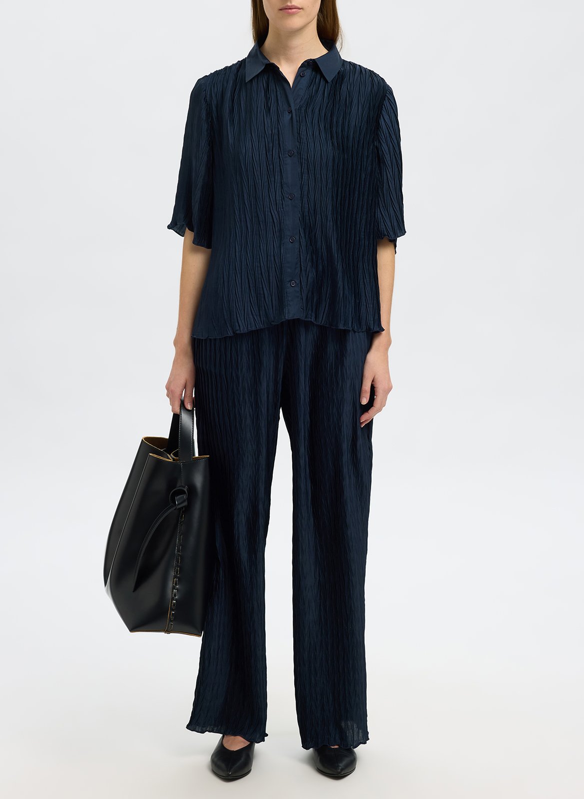 Pantalon large  SELECTED Bleu