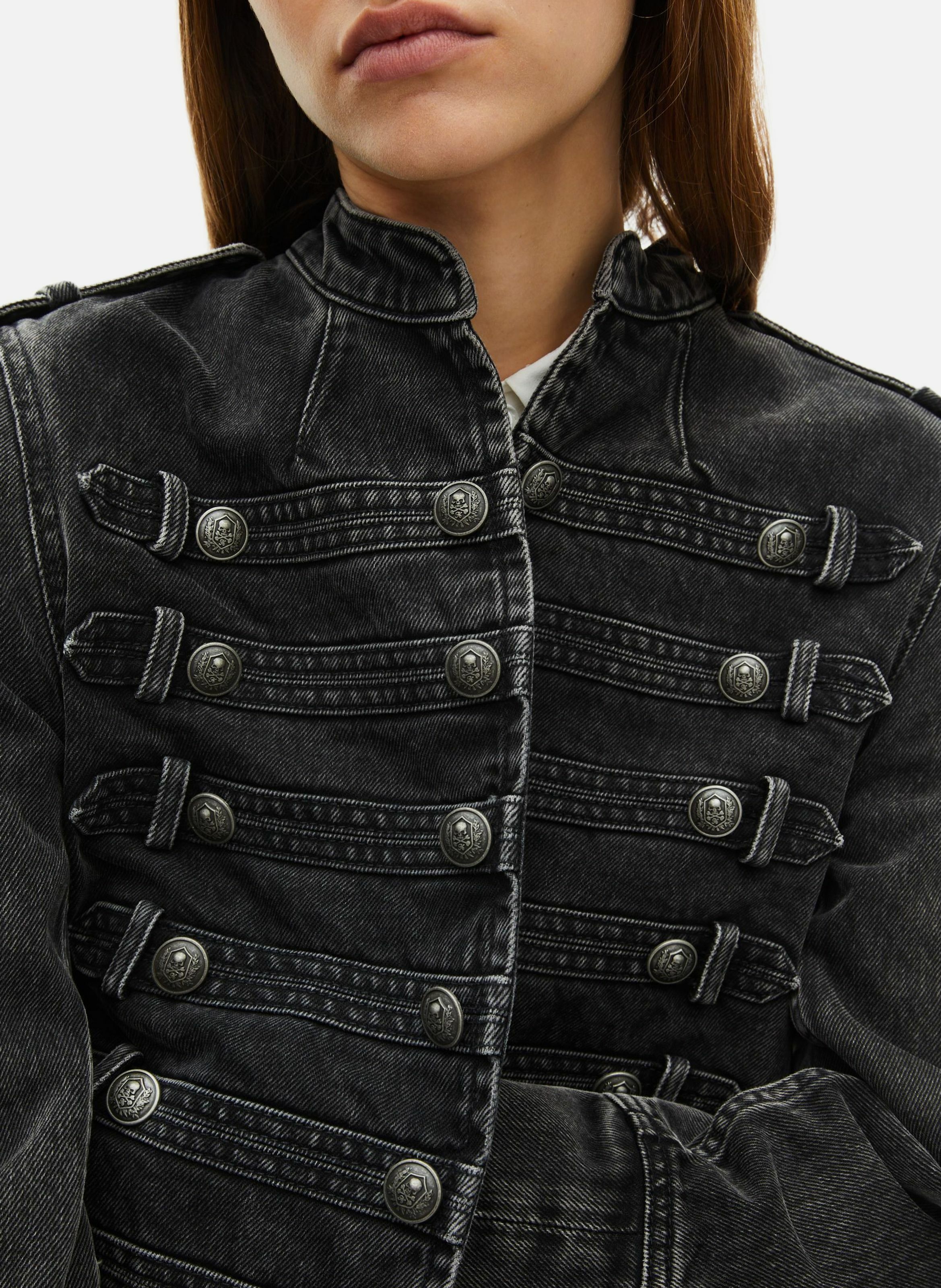 Denim officer-style jacket THE KOOPLES Black