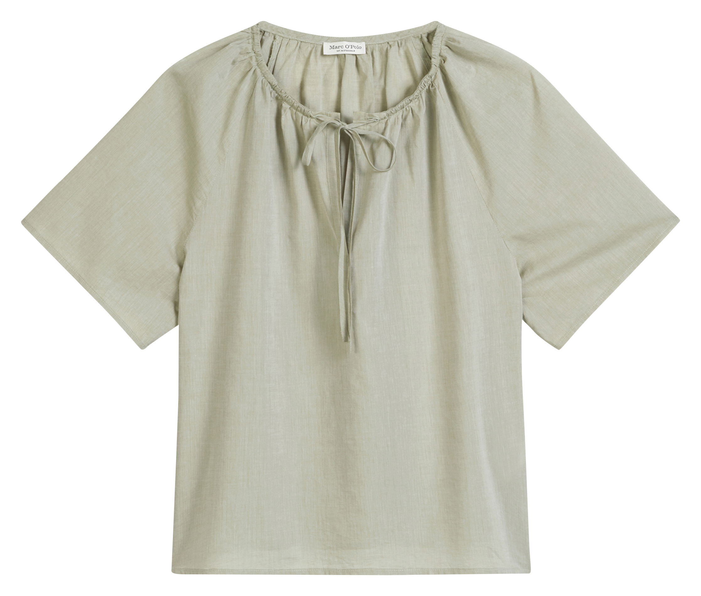 Blusa de algodón con cuello redondo MARC O'POLO Verde