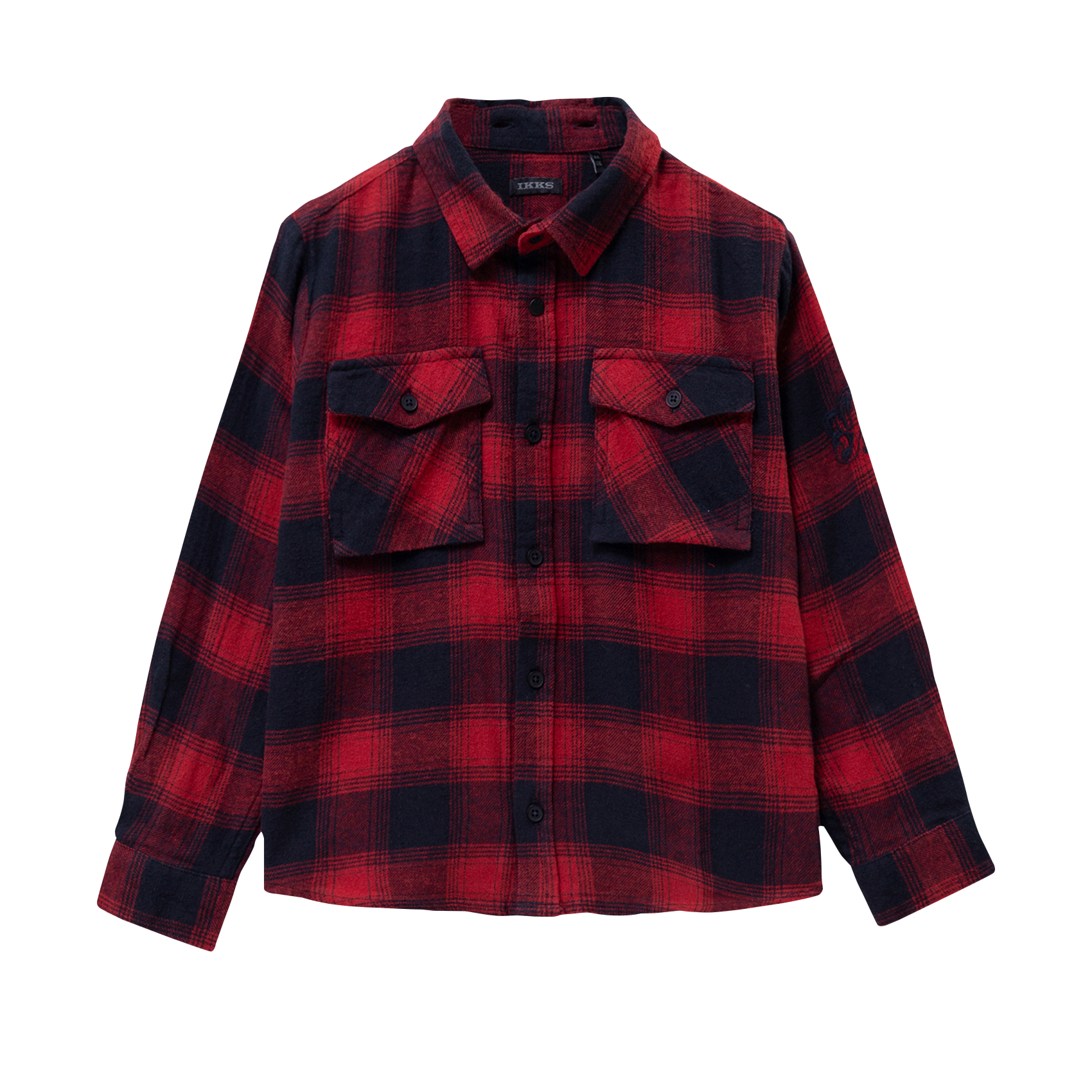 Cotton overshirt with classic collar IKKS JUNIOR Red