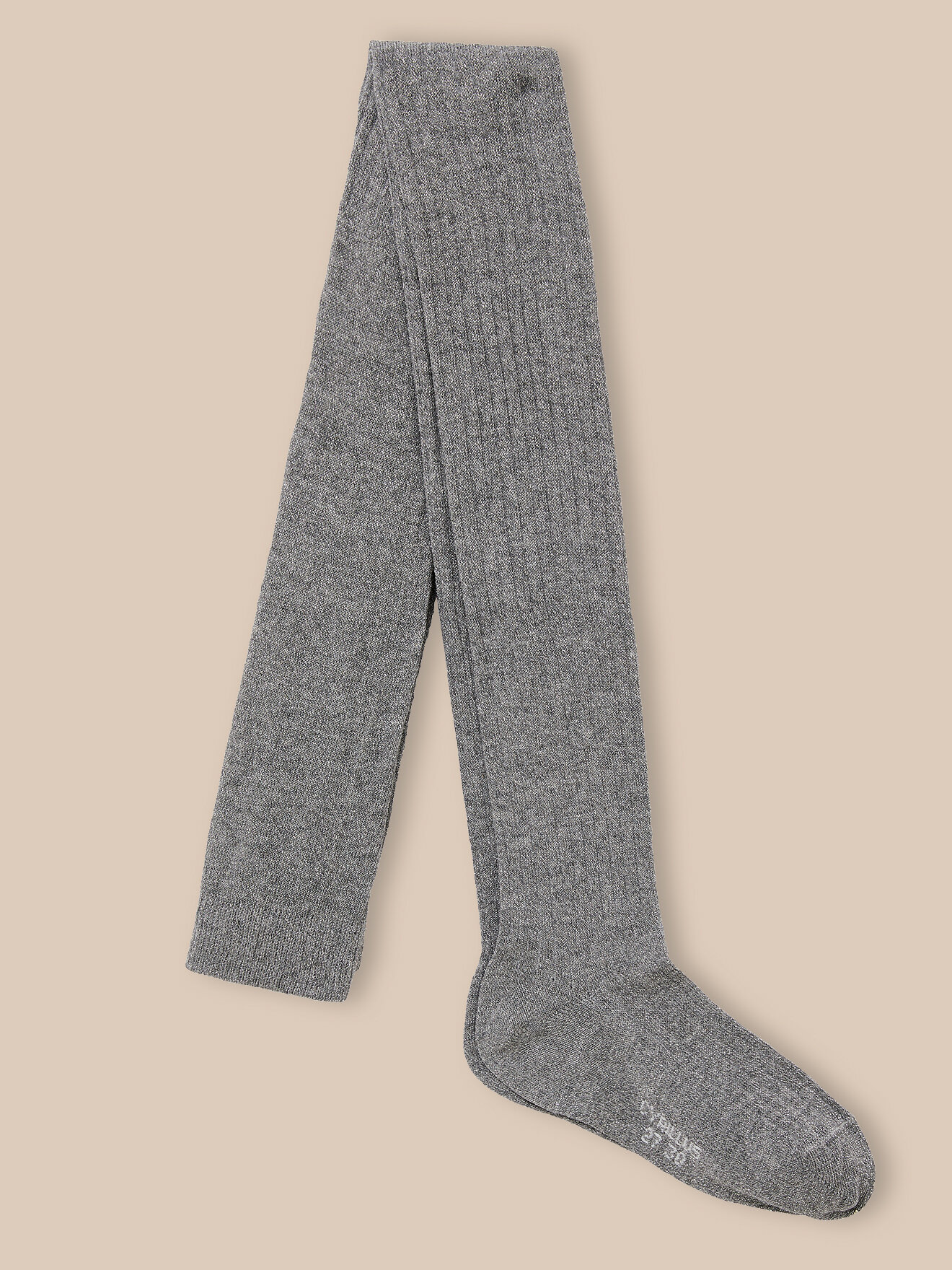 Ribbed Metallic Tights CYRILLUS Grey