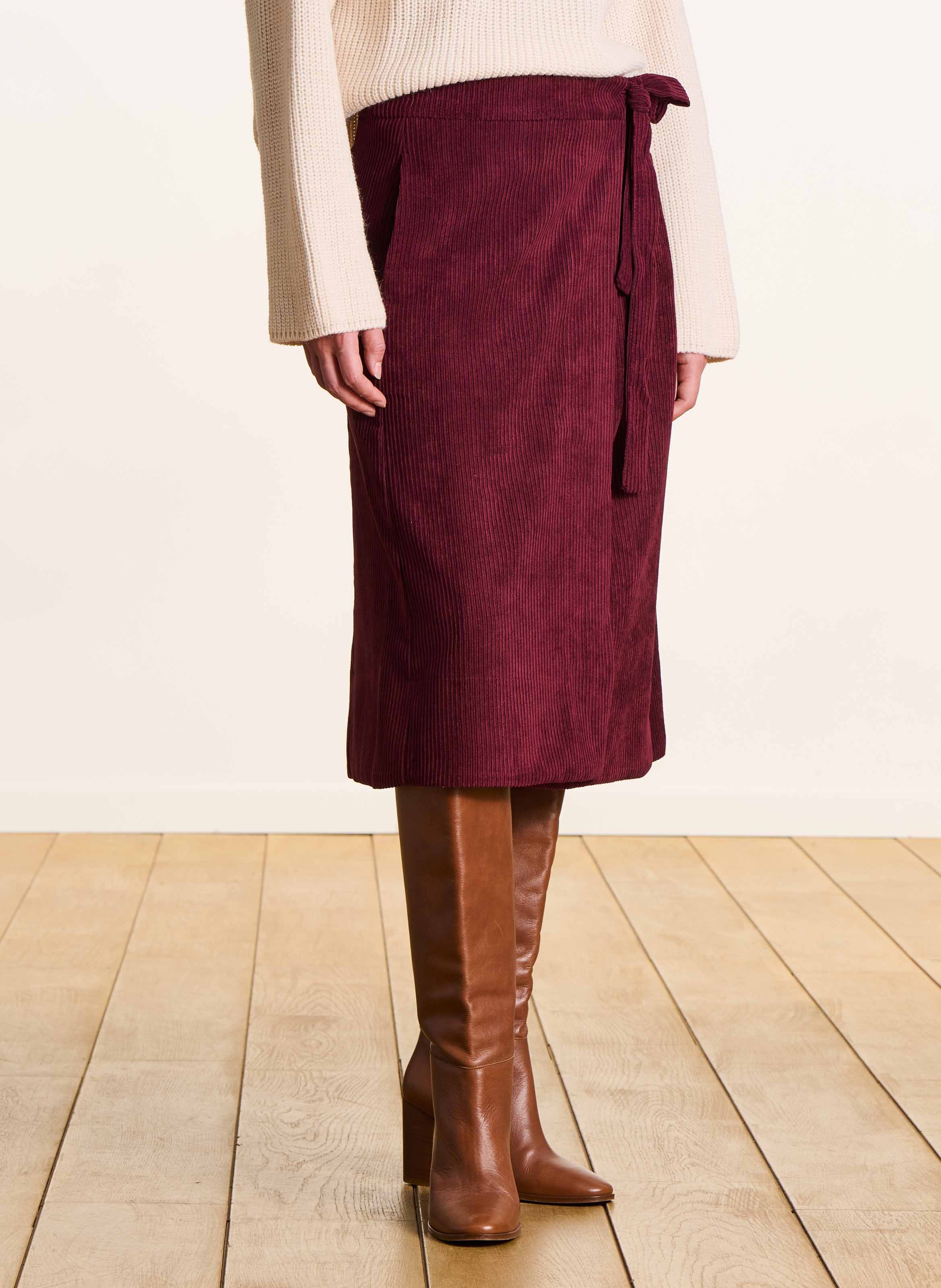 Velvet wrap midi skirt LA FEE MARABOUTEE