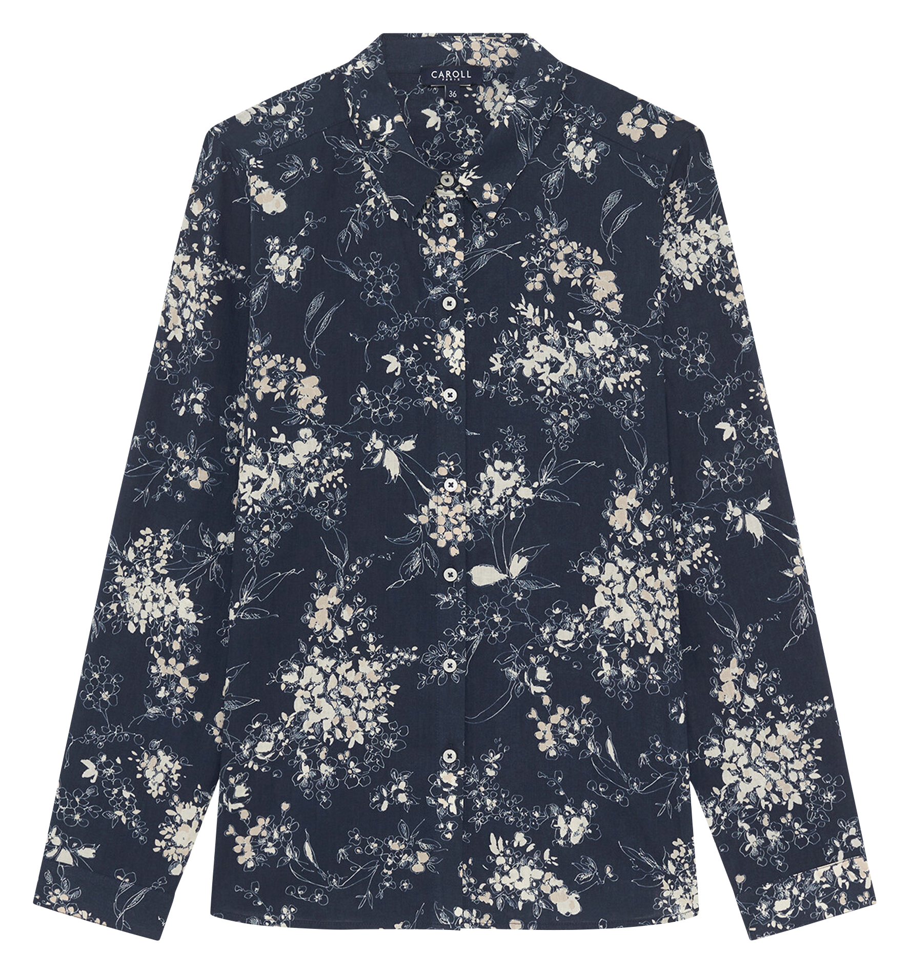 Chemise col classique en coton CAROLL Bleu