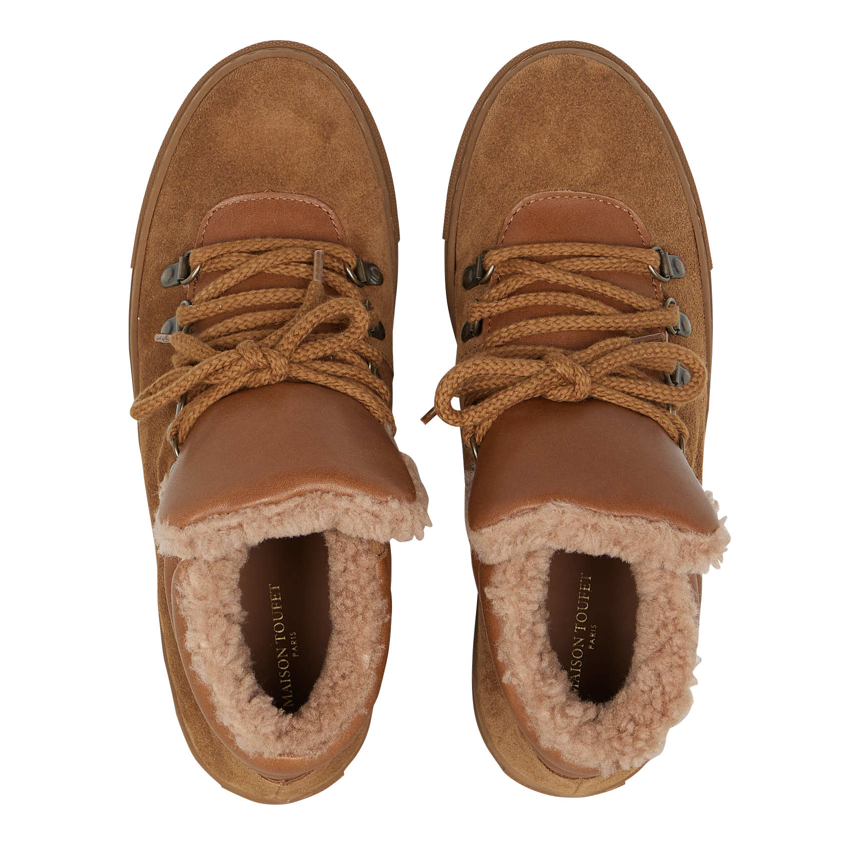 Hoge sneakers van leermix MAISON TOUFET Beige
