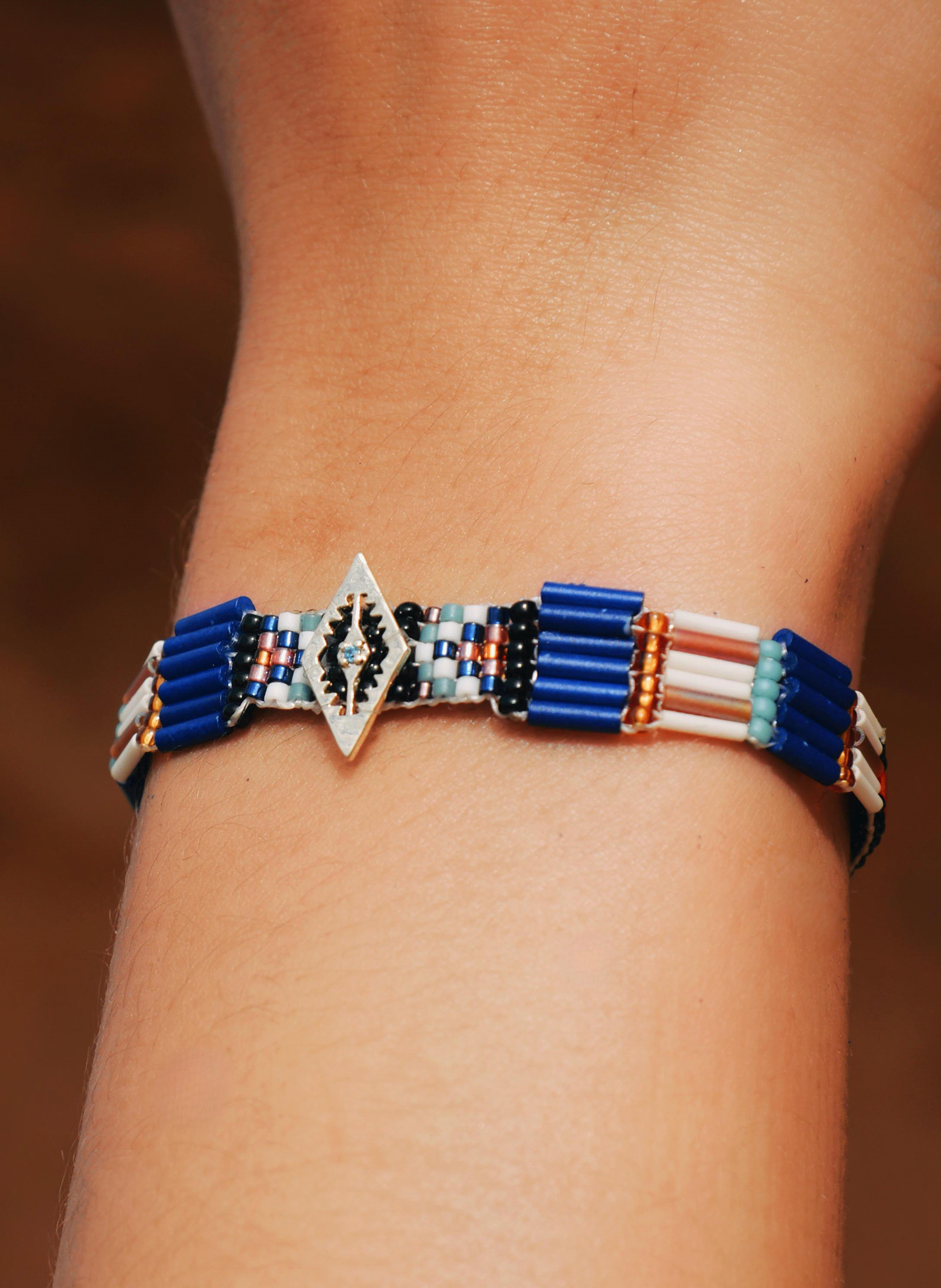 Adjustable bead bracelet HIPANEMA Blue