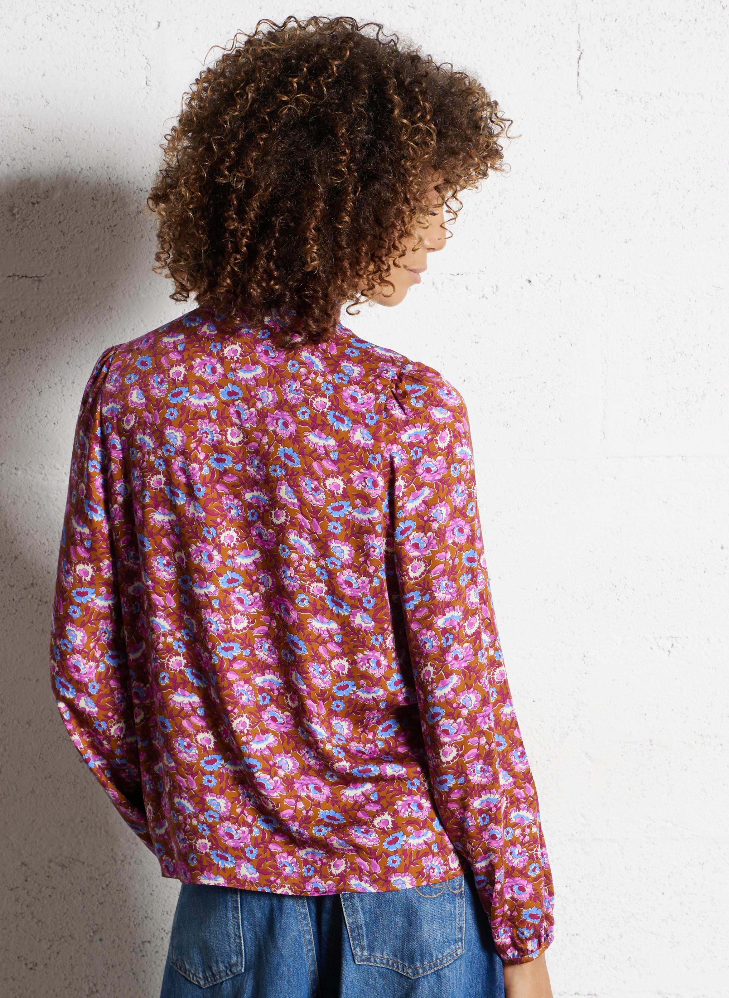 Chemise droite imprimée I CODE Marron