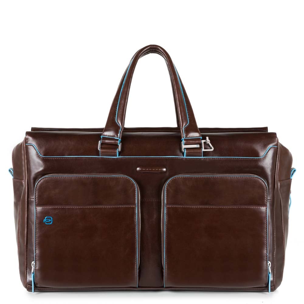 Customizable travel bag for laptop and ipad® with shoulder strap and shockproof protection PIQUADRO Brown