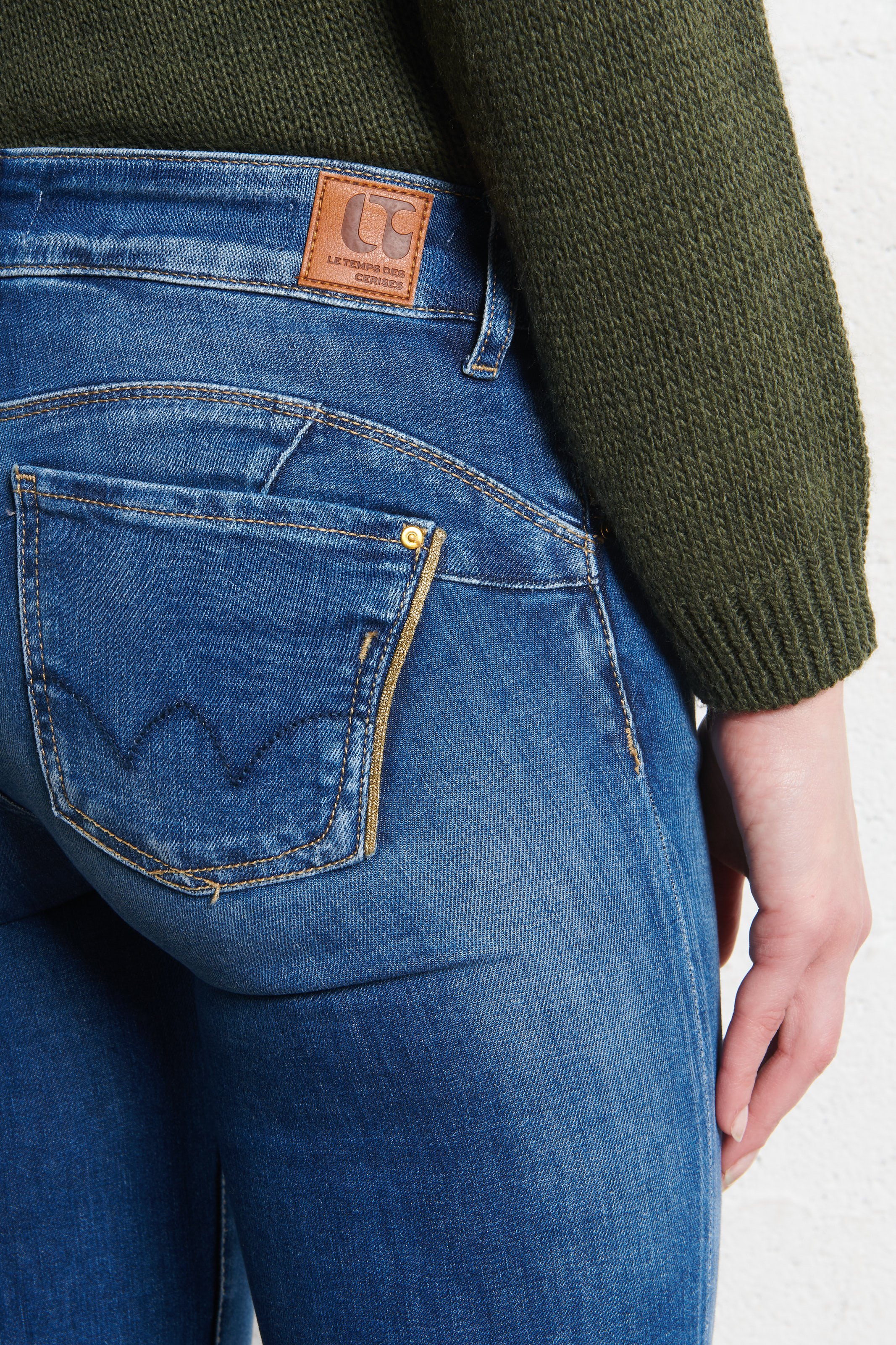 Jean slim en coton mélangé LE TEMPS DES CERISES Bleu