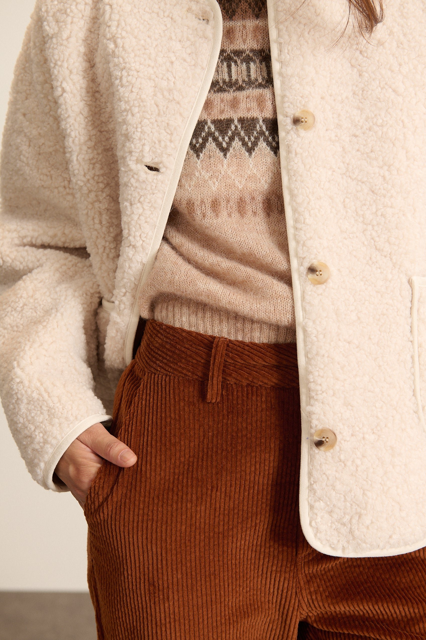 Short sheepskin coat GARANCE PARIS White