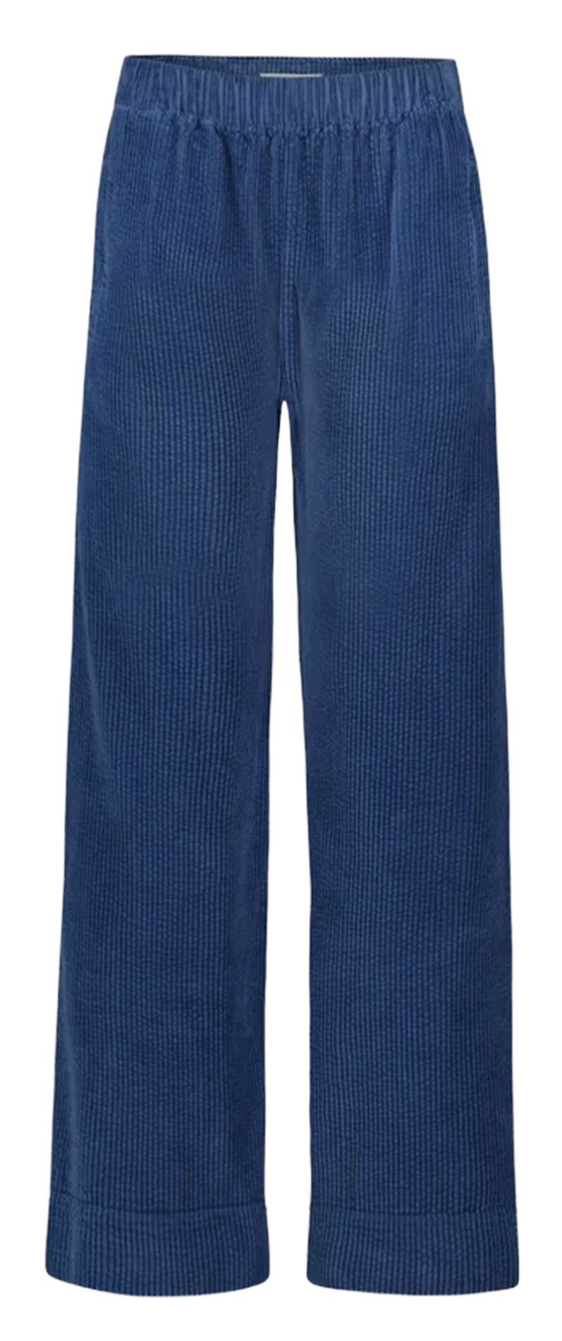 Pantalon droit velours côtelé en coton Bleu