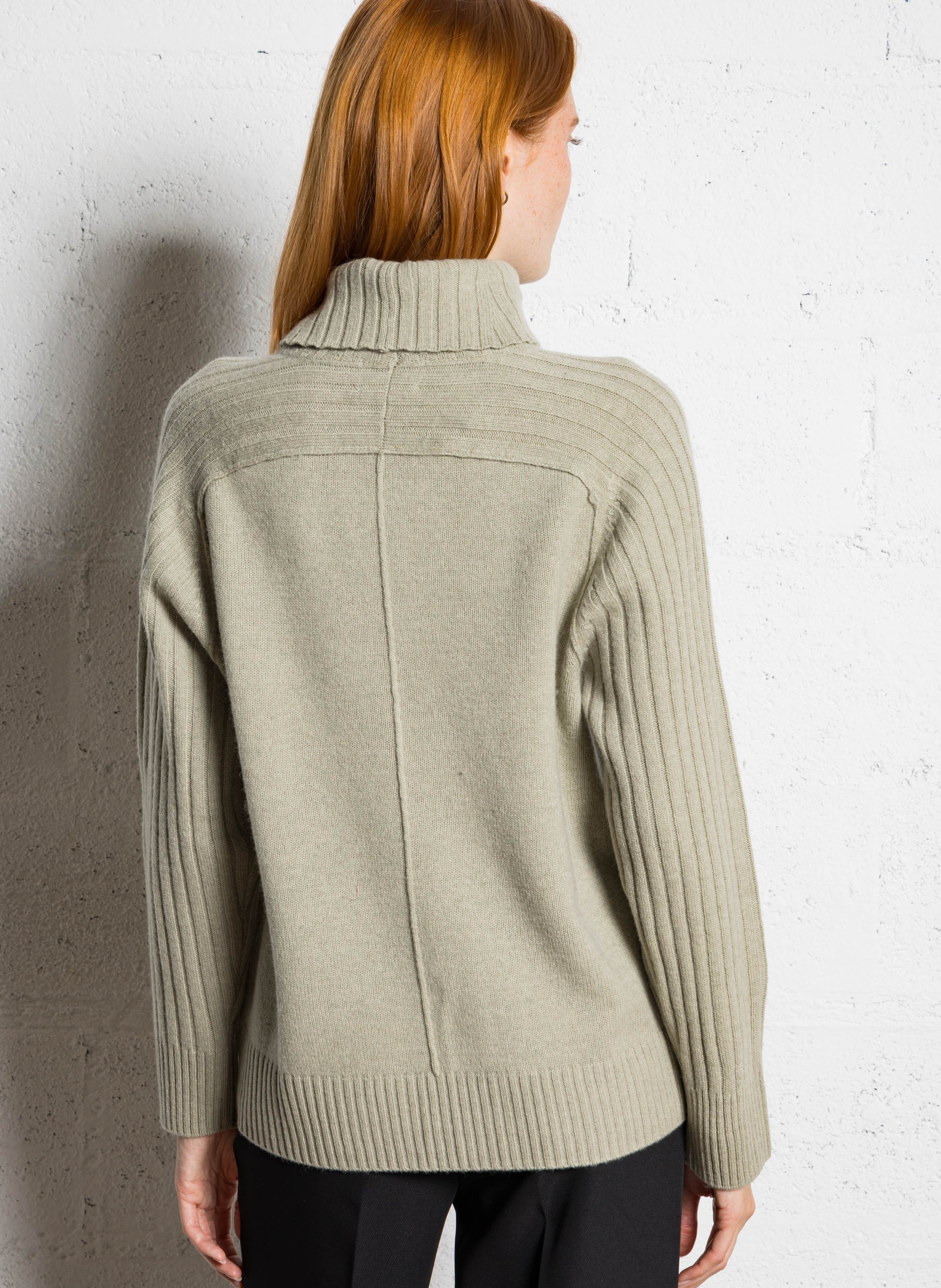 Pull col roulé en laine mélangée MAISON 123 Vert