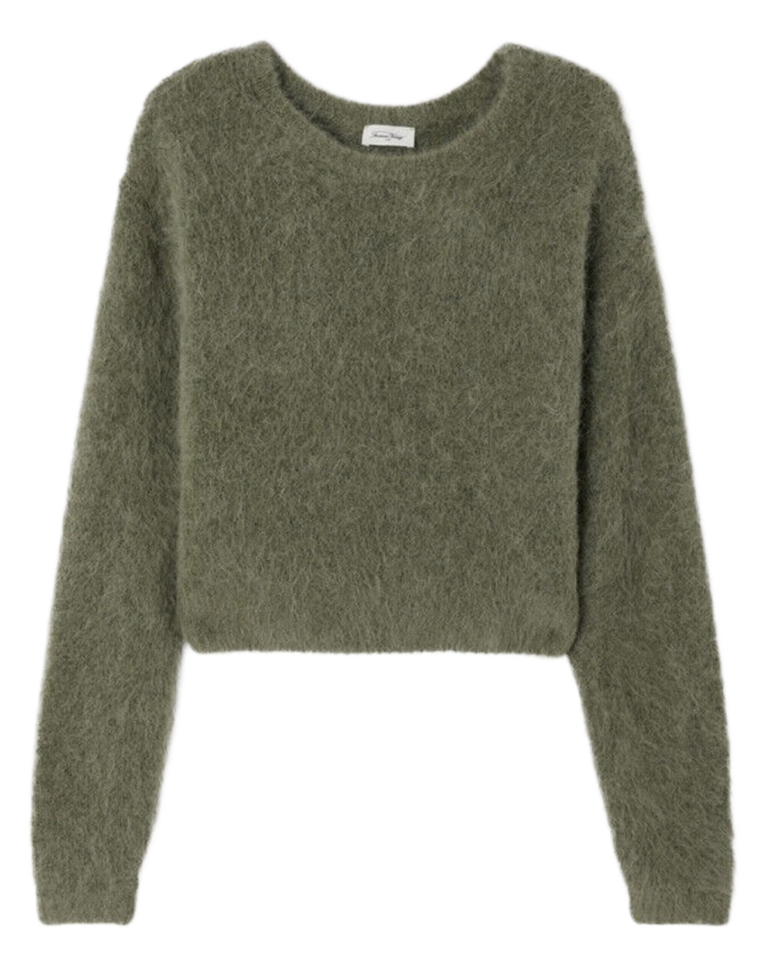 Pull oversize col rond en laine mélangée AMERICAN VINTAGE Vert