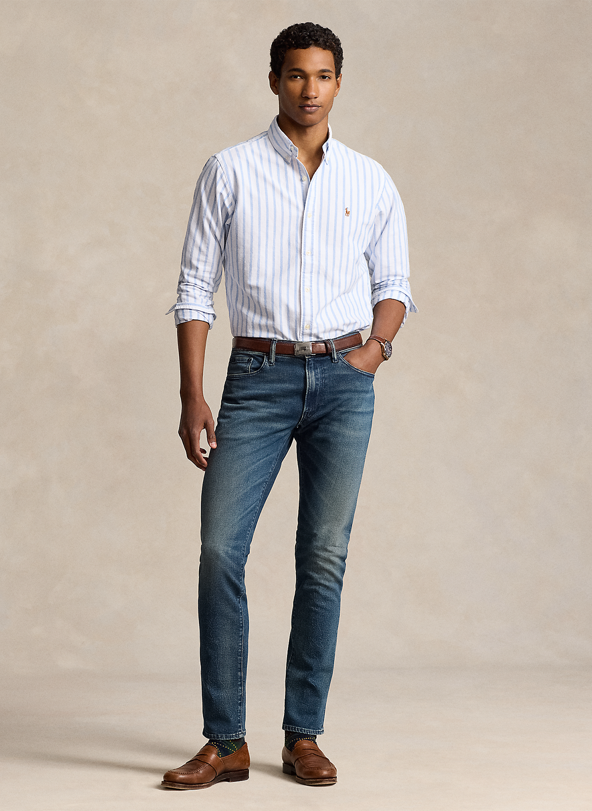 Buttoned striped decorated shirt with long sleeves POLO RALPH LAUREN White