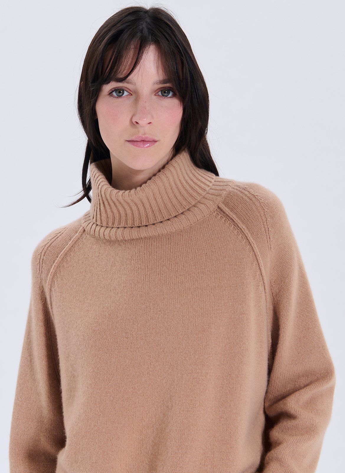 Cashmere polo neck sweater ZAPA Brown