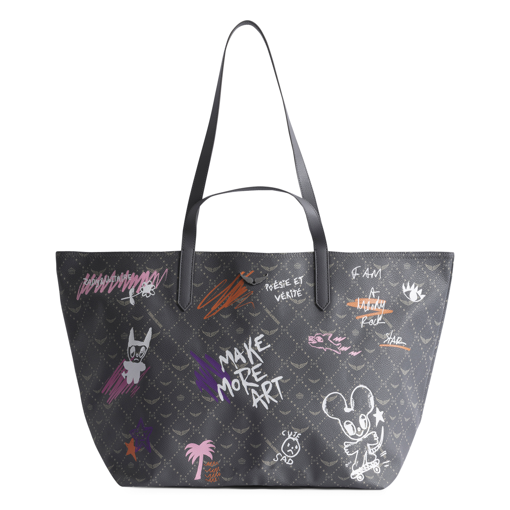 Printed tote bag ZADIG&VOLTAIRE Grey