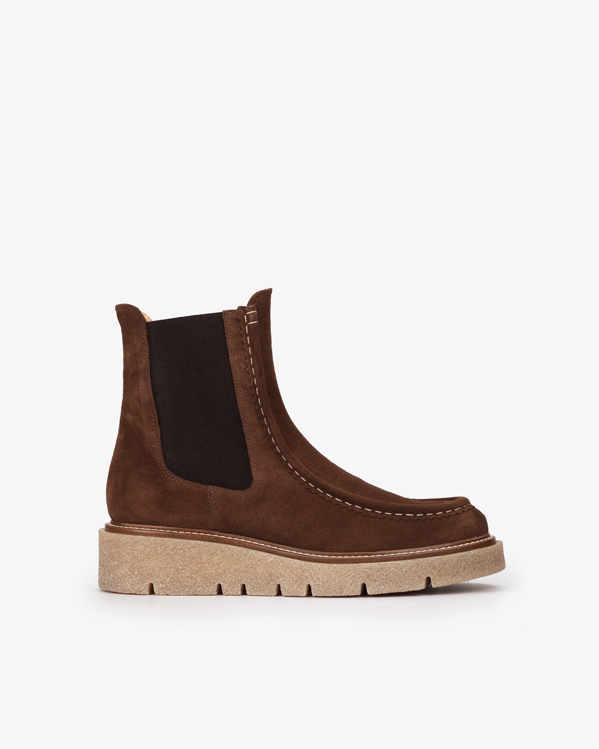 Brown suede ankle boots with elastic on the sides PEDRO MIRALLES Brown