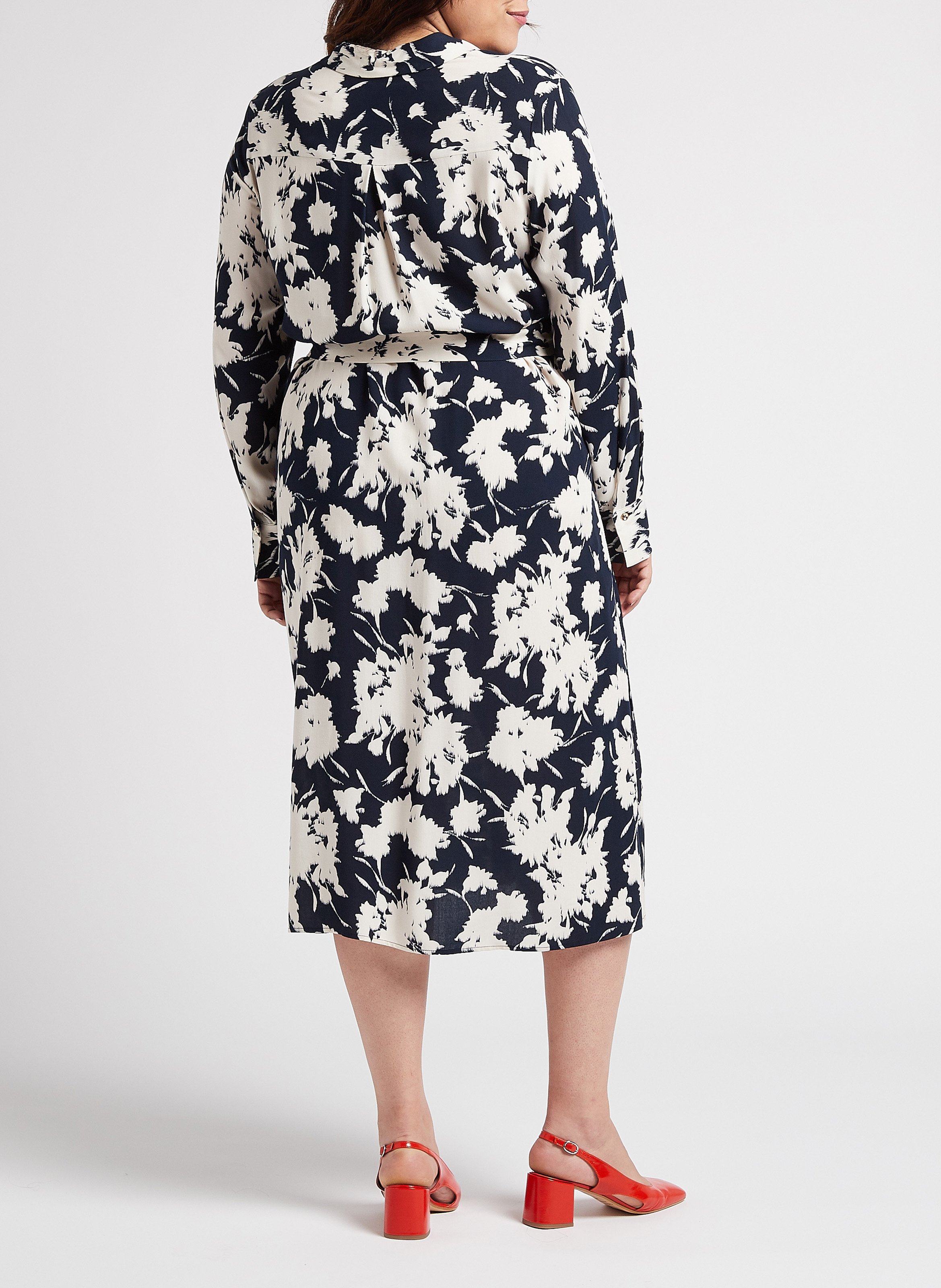 Fließendes Midikleid mit Print PERSONA by Marina Rinaldi Blau