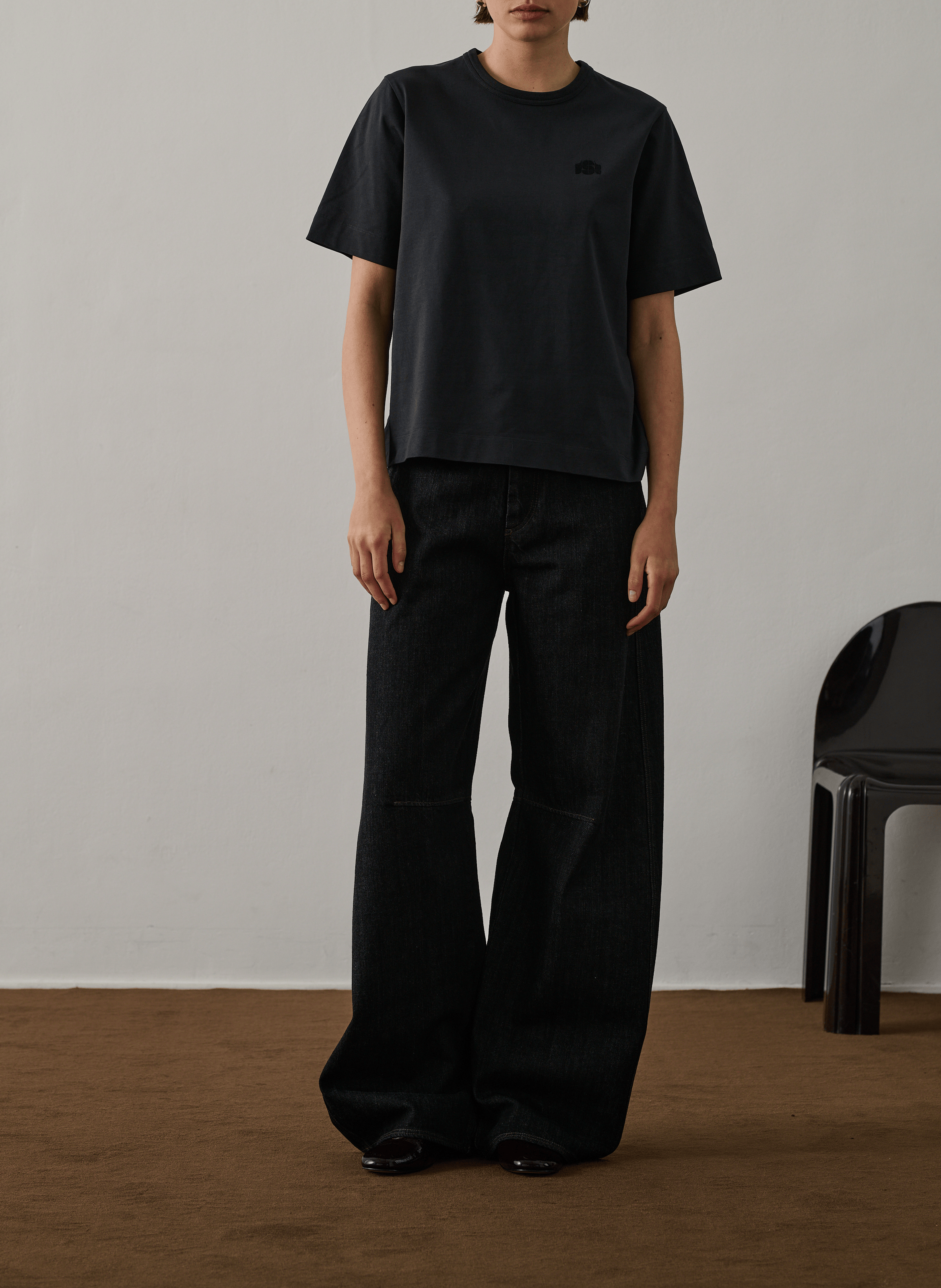 Round-neck organic cotton T-shirt SOEUR Blue