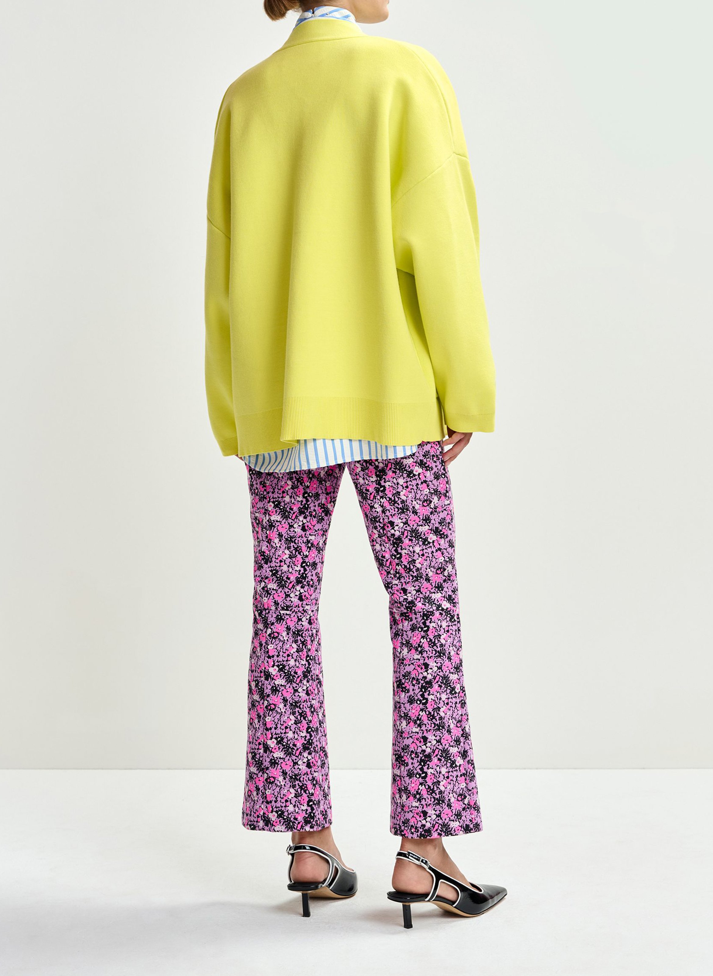 Oversized plain button-up cardigan ESSENTIEL ANTWERP Yellow