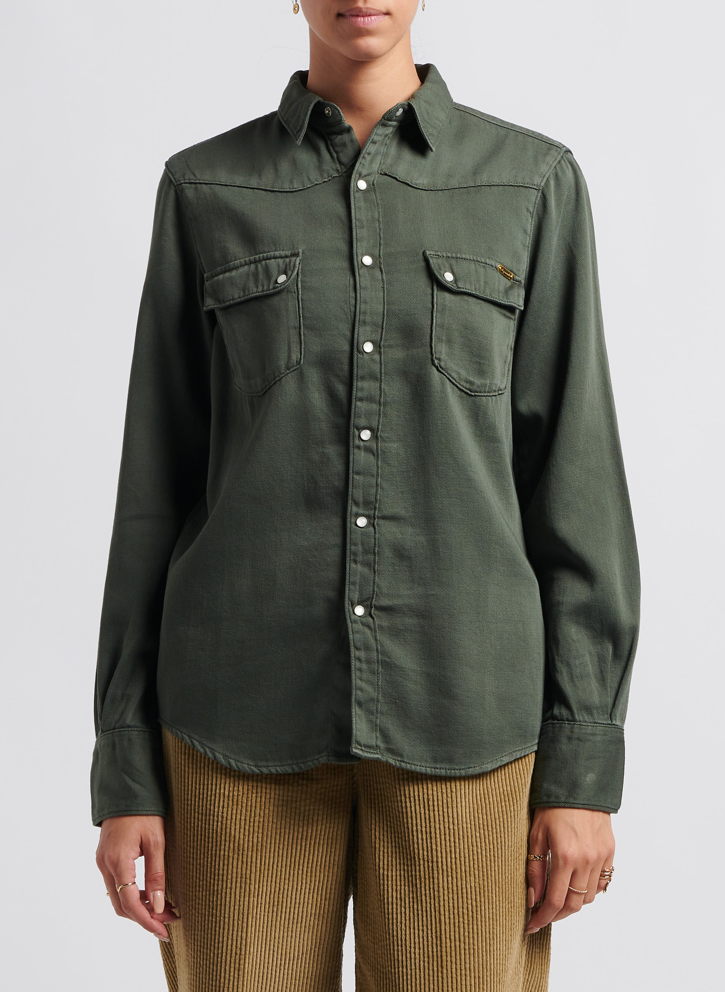 Chemise droite col classique en coton ACQUAVERDE