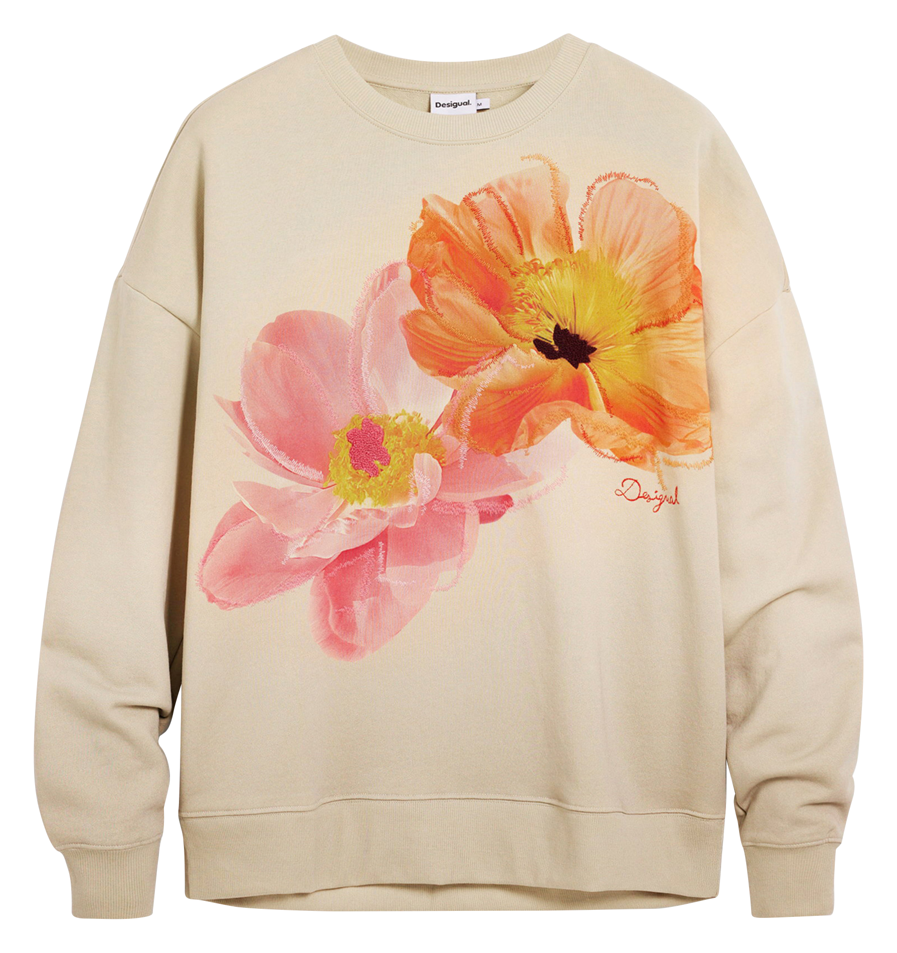 Printed round-neck sweater DESIGUAL Red