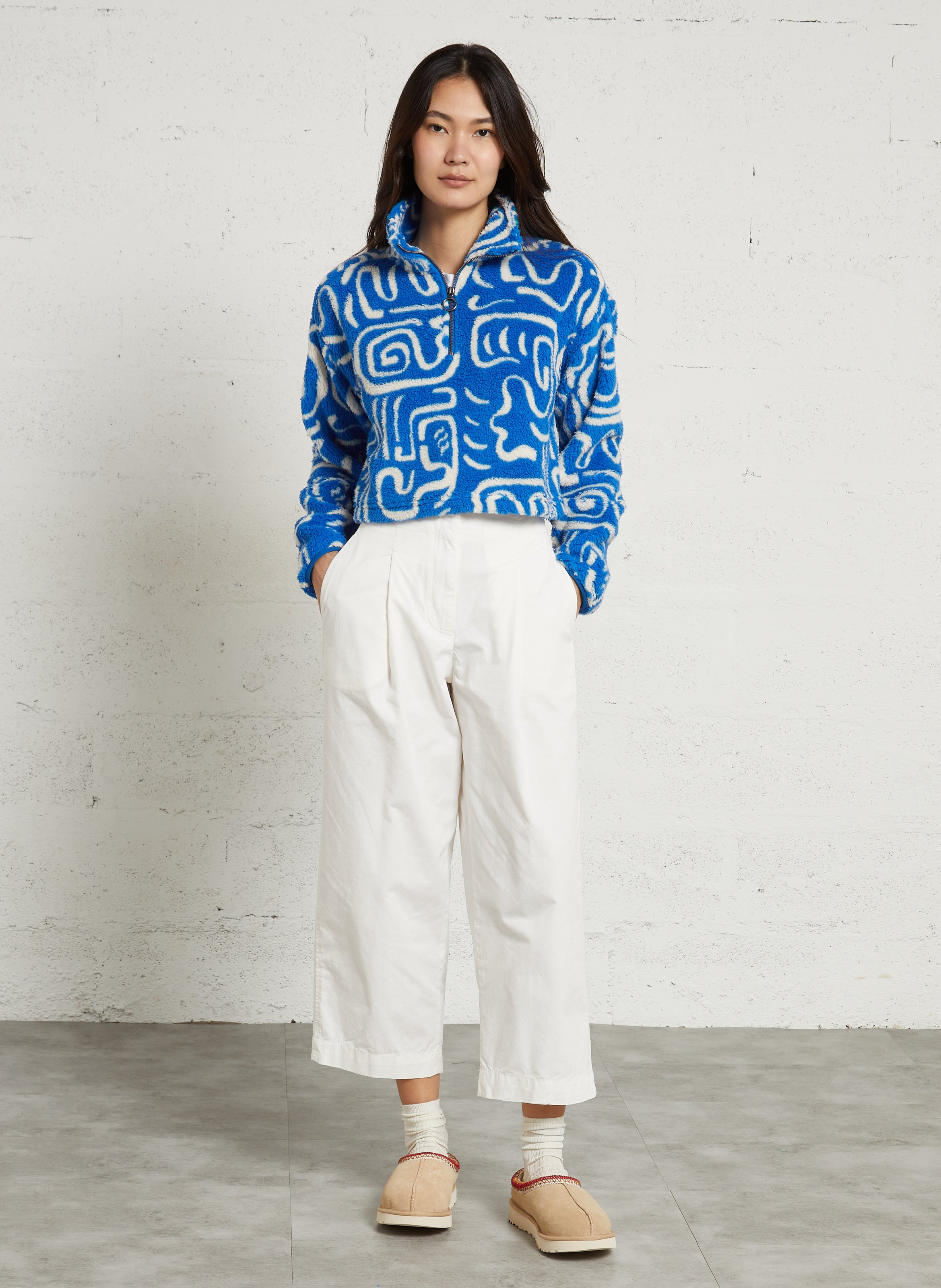 Bedruckter Fleece-Pullover aus weichem Sherpa-Gewebe BILLABONG Blau