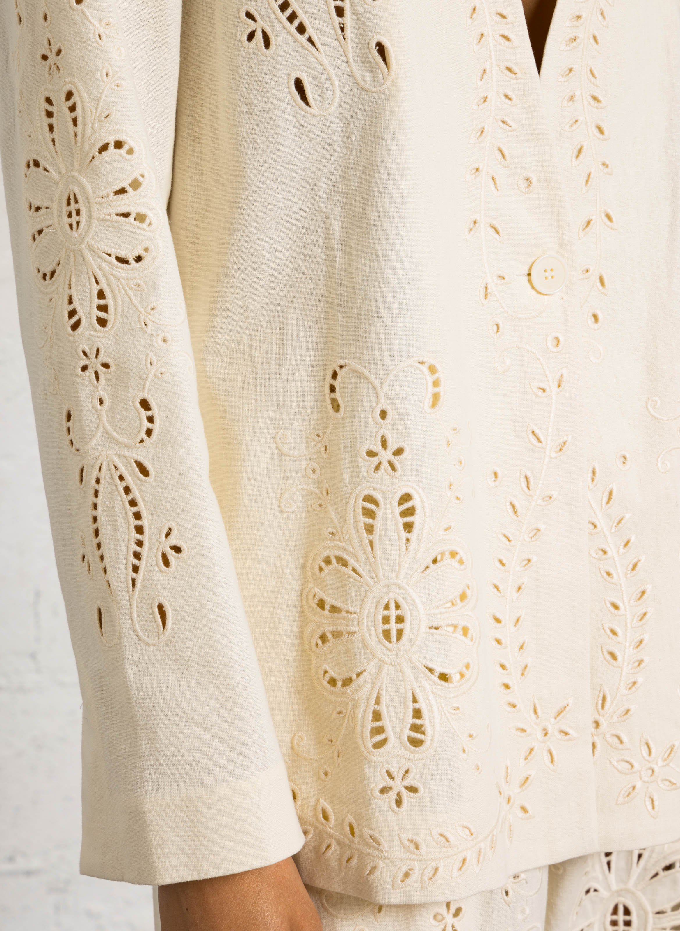 Linnenmix vest met V-hals BERENICE Beige