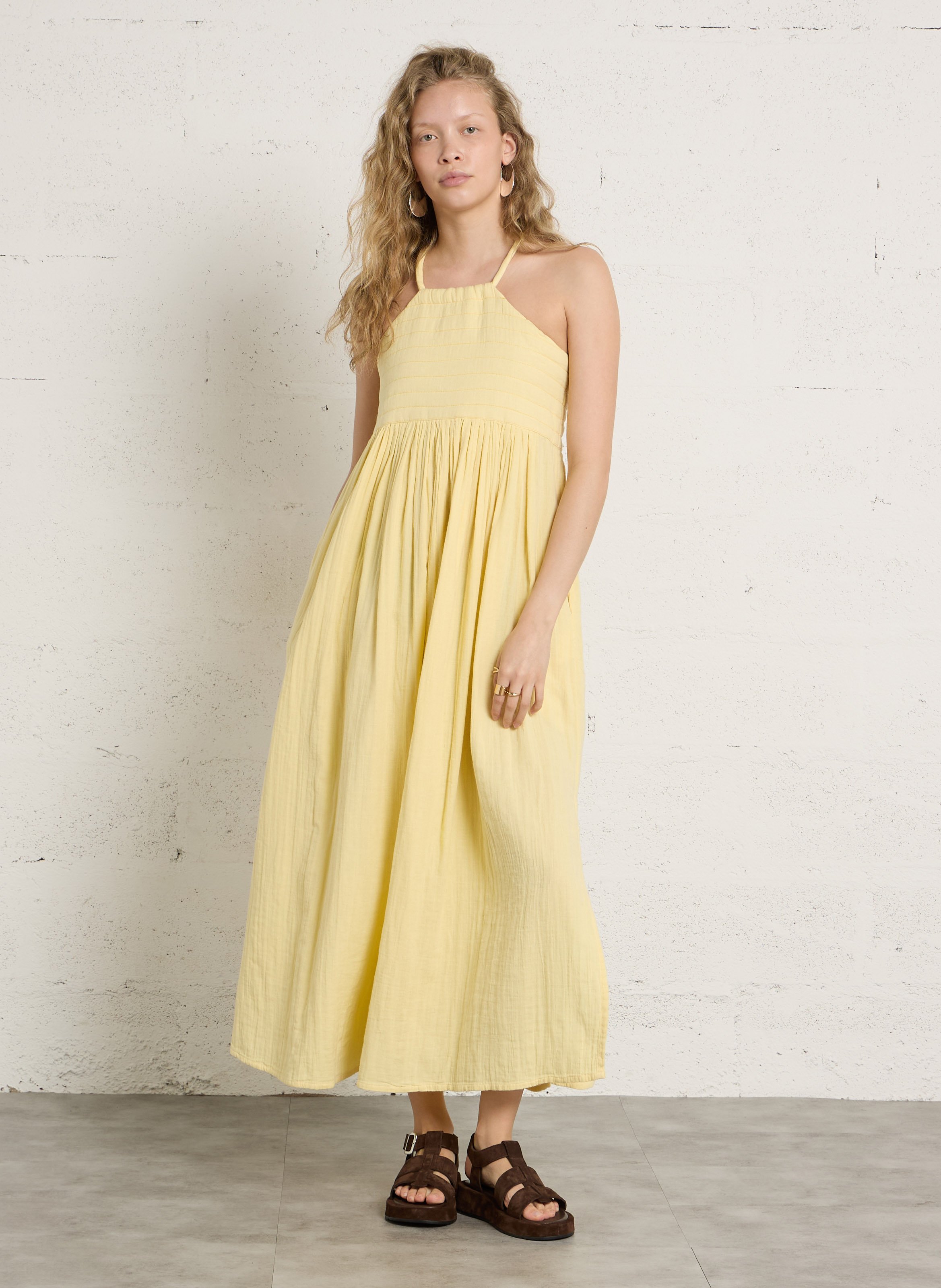 Sandales à plateforme en cuir MELLOW YELLOW Marron