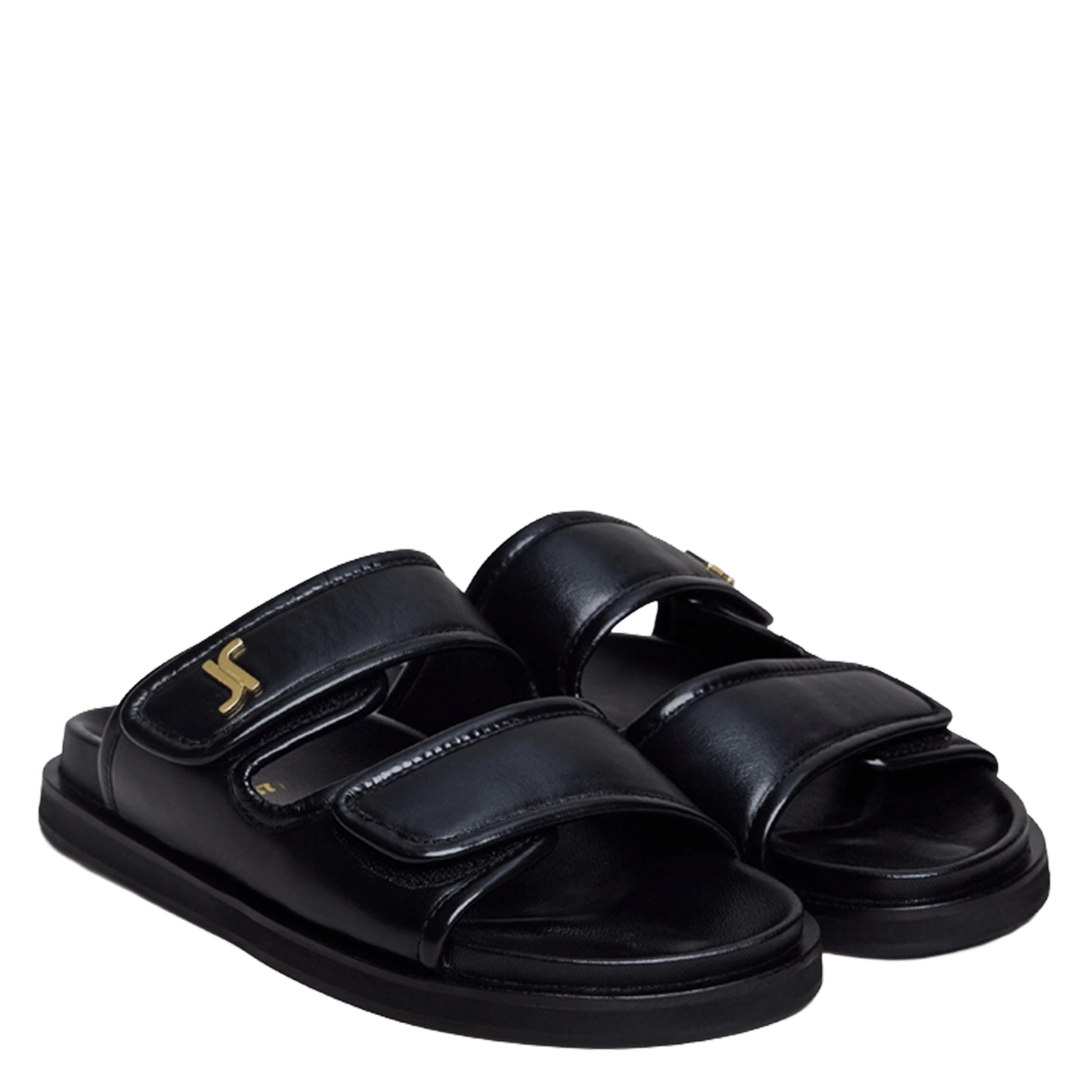 Sandales plates en cuir JONAK Noir