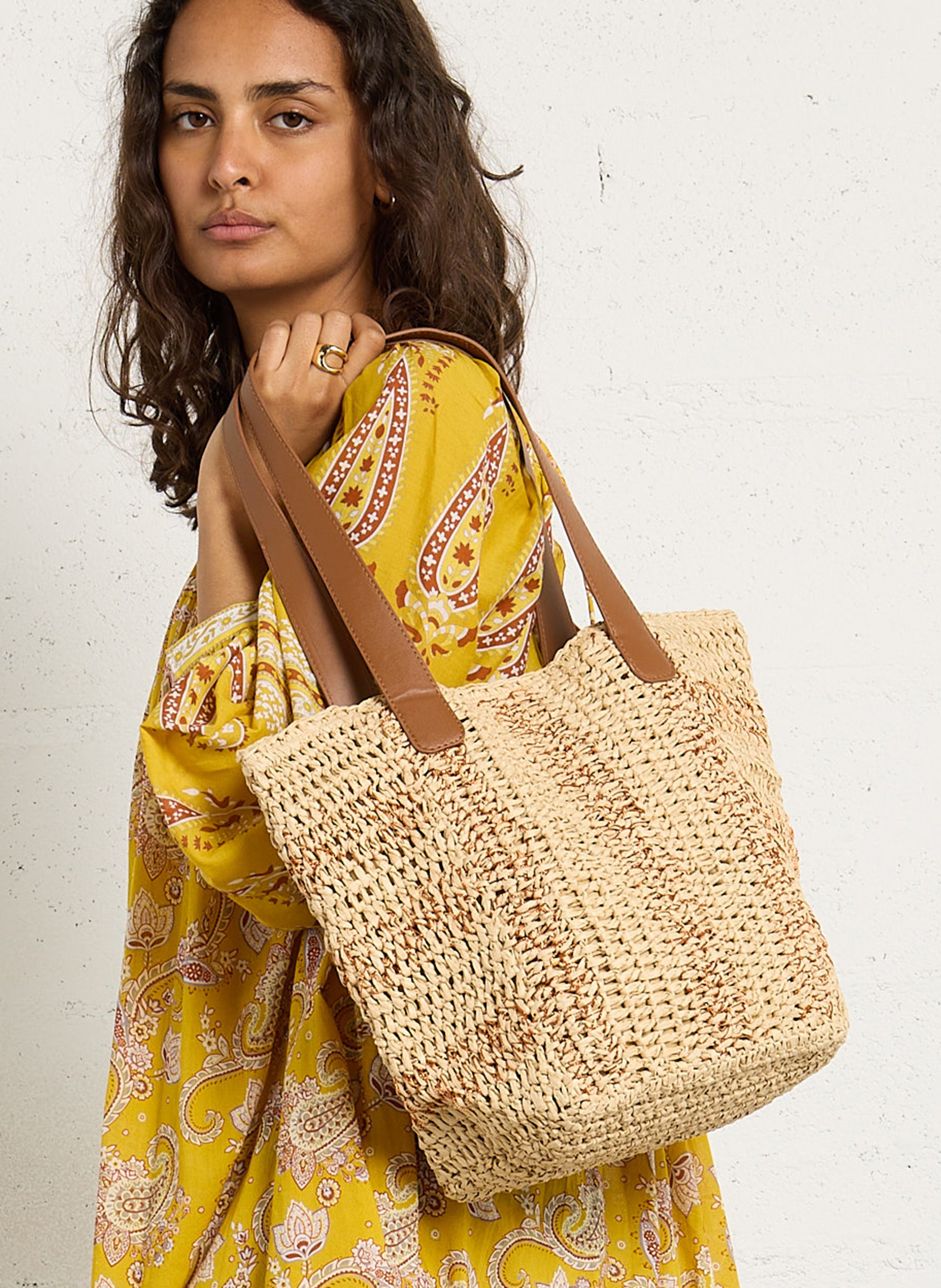 Geflochtene Korbtasche AU PRINTEMPS PARIS Golden