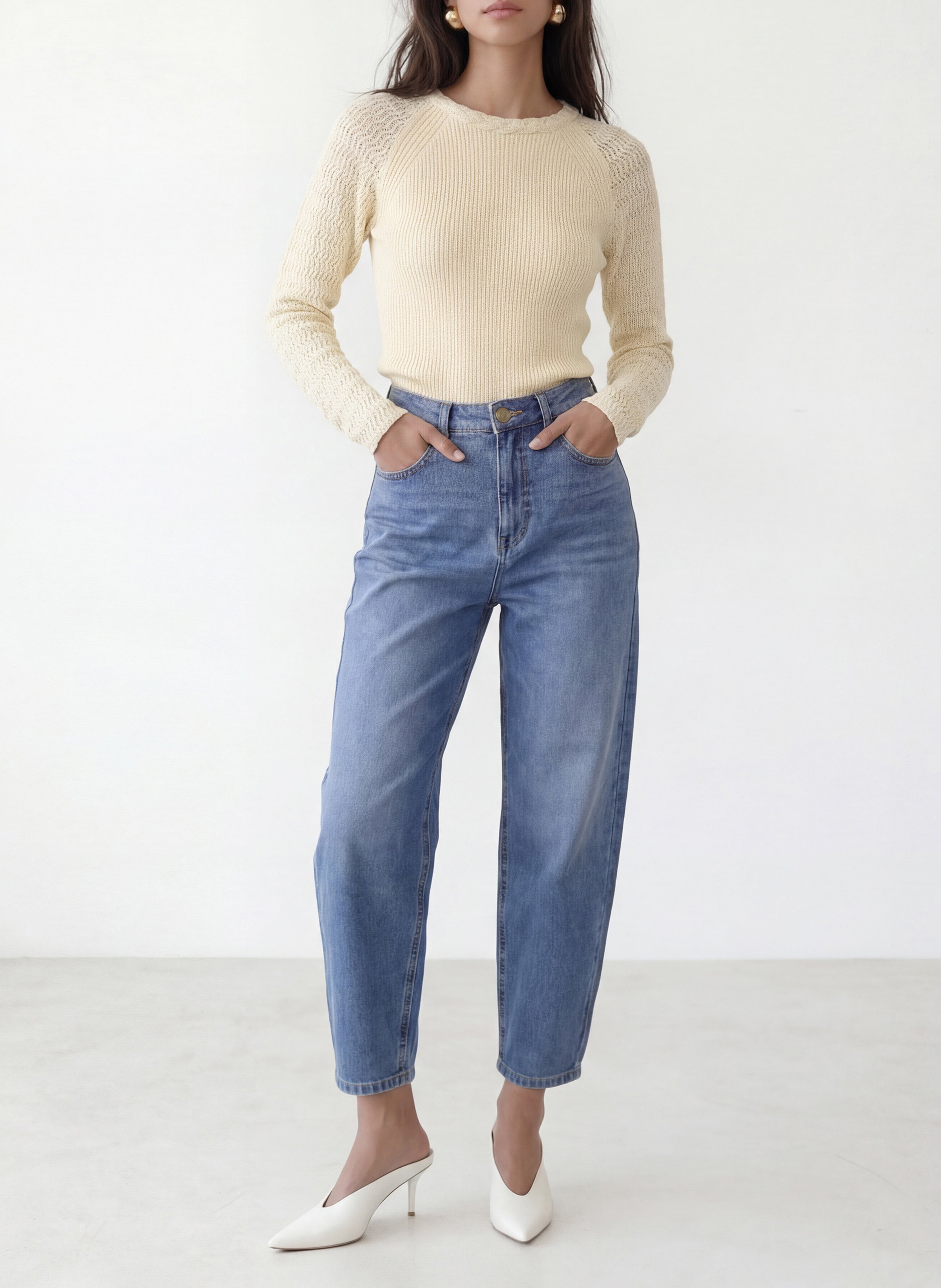 Pull col rond  KOOKAI Blanc