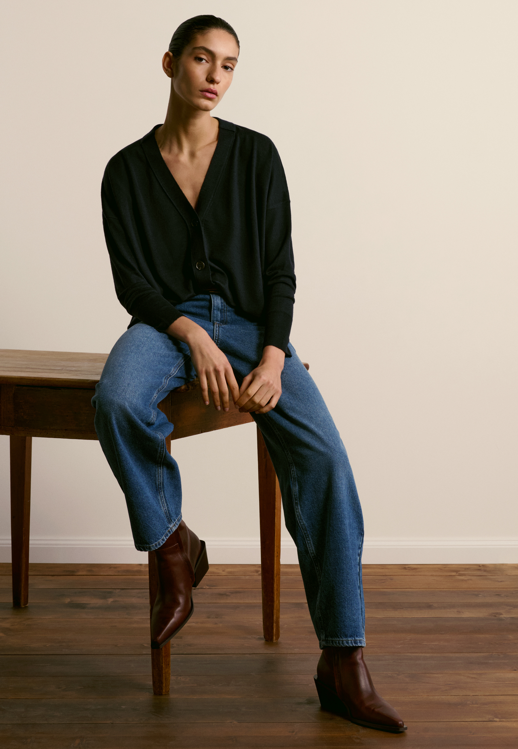 Jean coupe ballon MAISON MONTAGUT Bleu