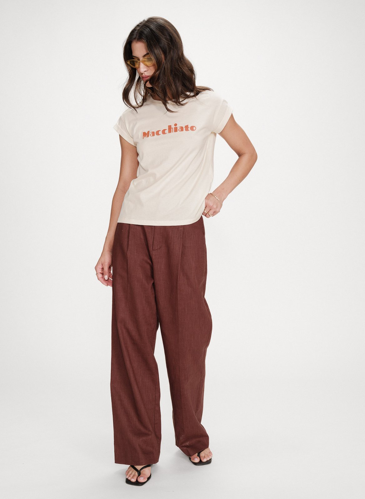 Effen T-shirt GRACE ET MILA Bruin