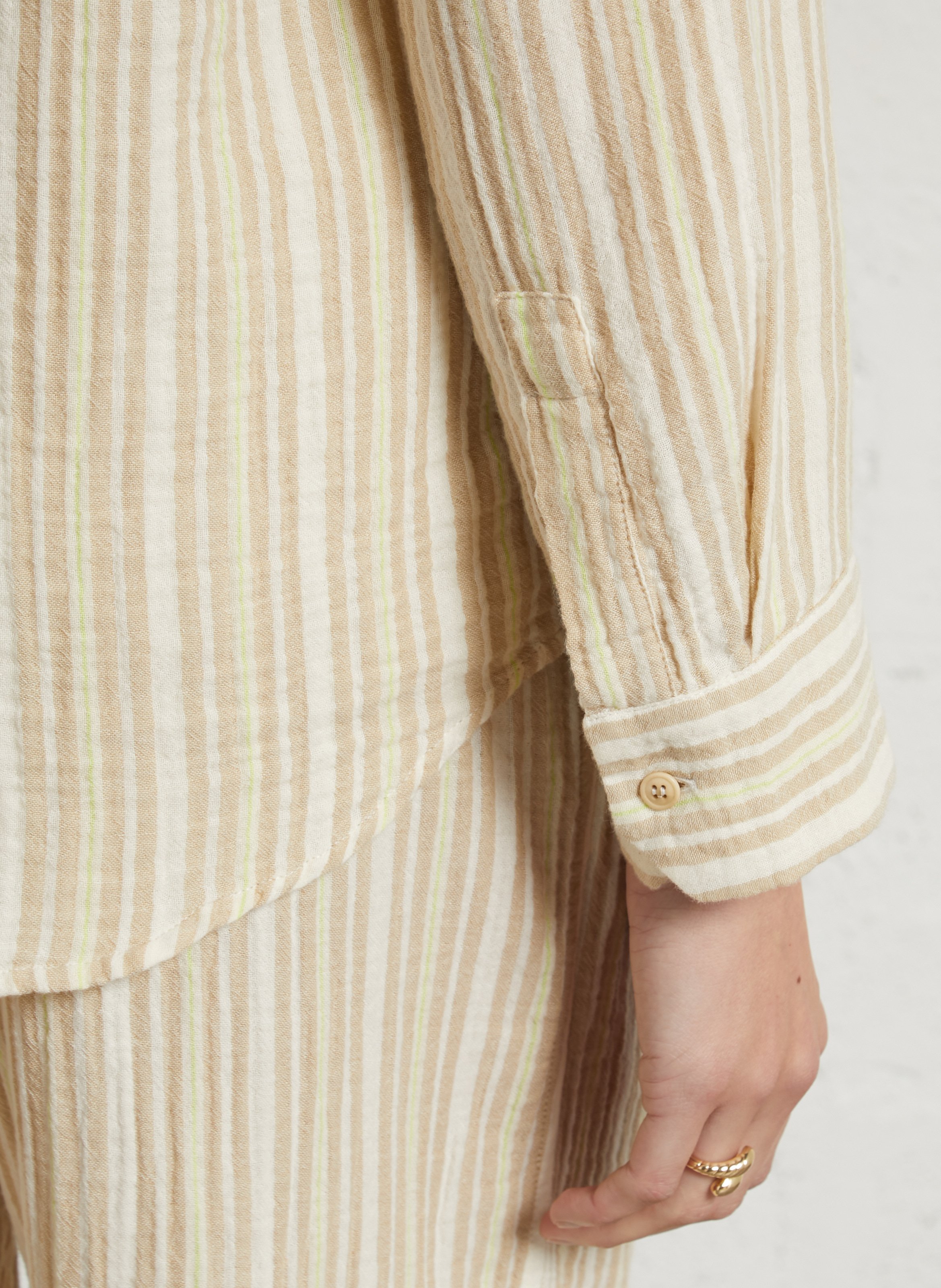 Rechte broek met strepen  MASSCOB Beige