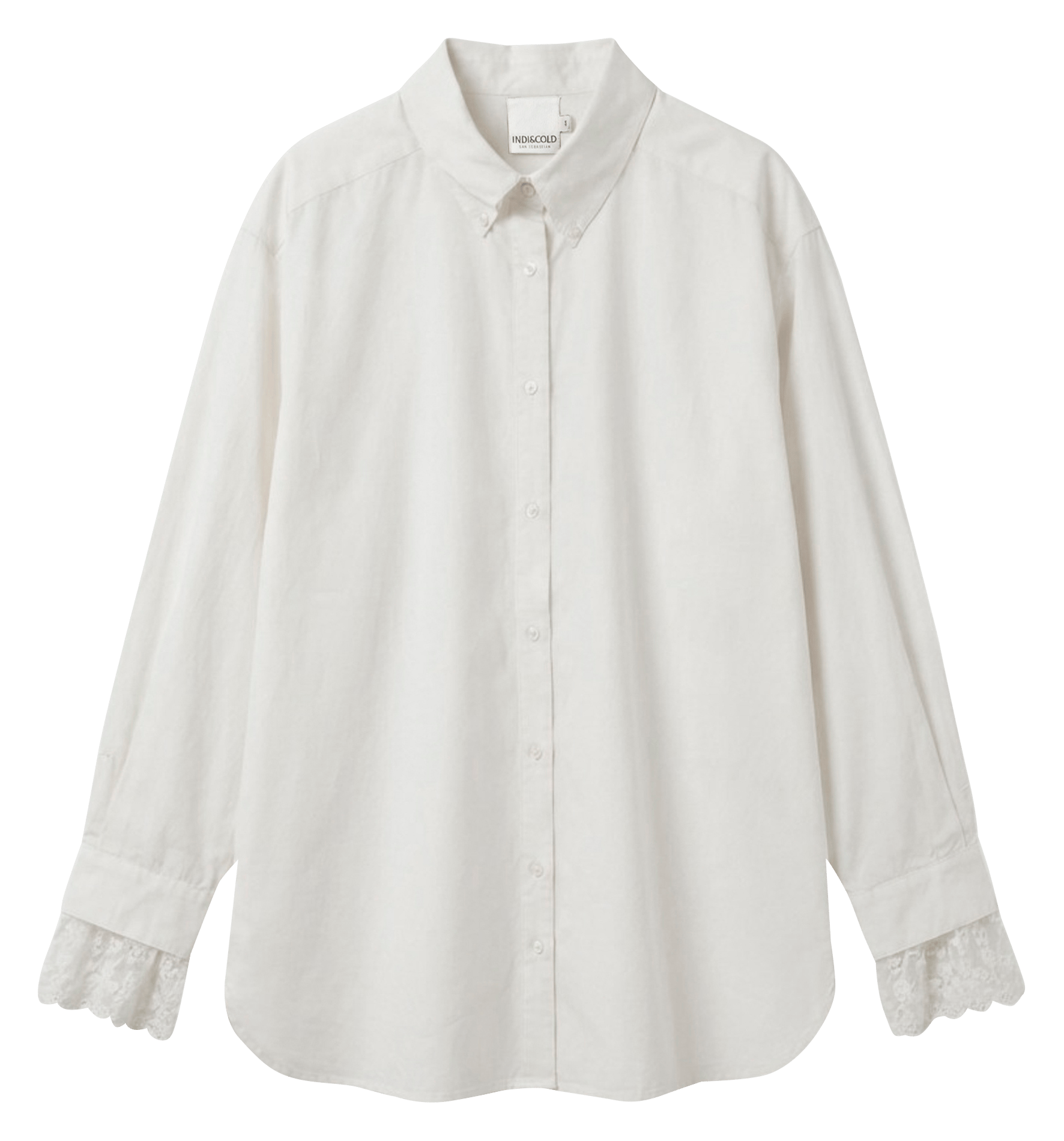Oversized cotton shirt INDI & COLD White
