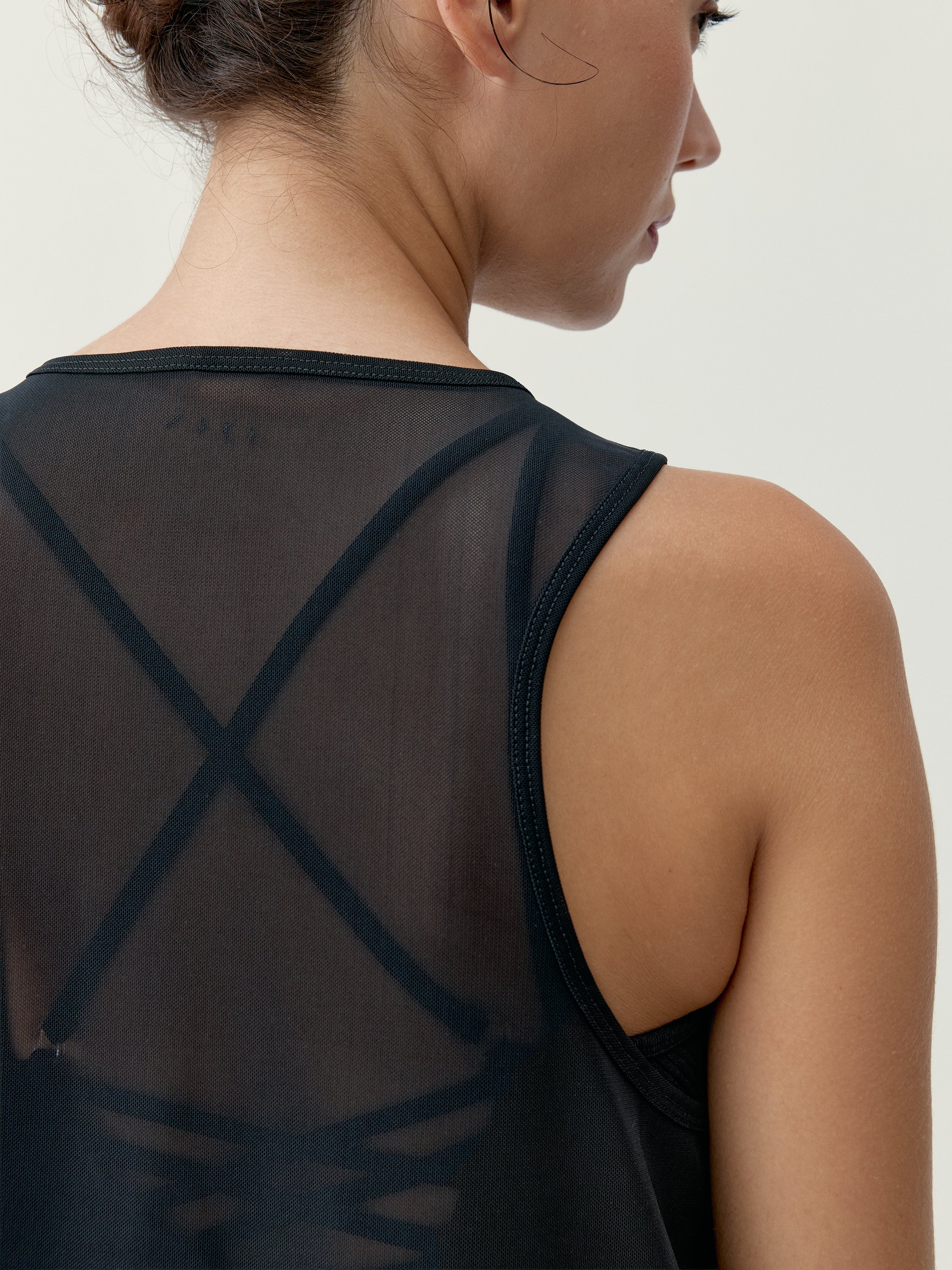 Transparent tank top | Black BORN Women