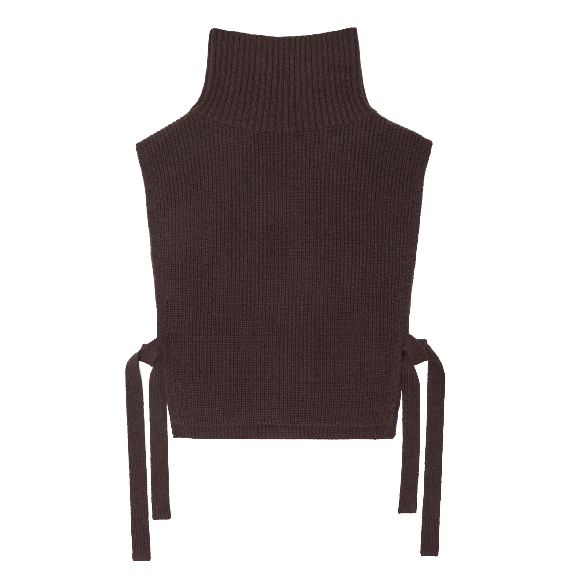 Pull col montant sans manches MAJE Marron